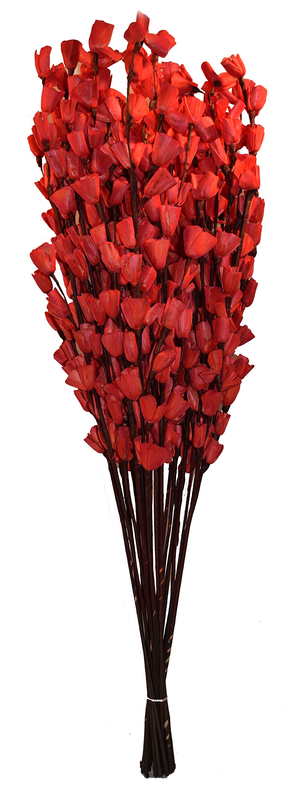 CRAFTWAFT Artificial Lily Handmade Flower Sticks Bunch (Red)