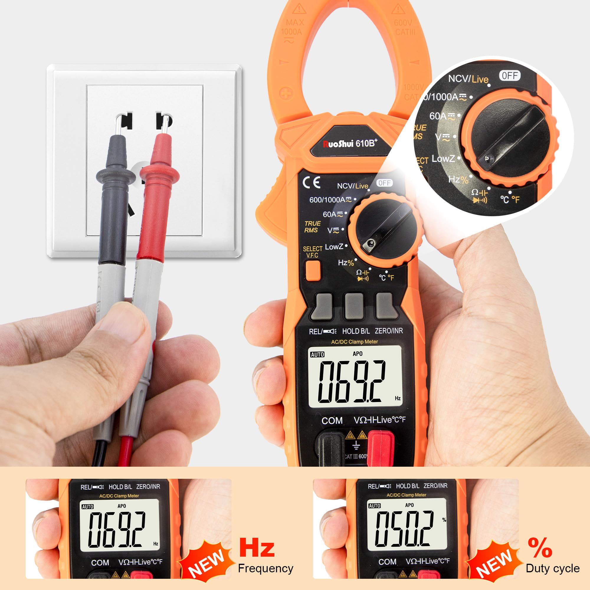 Snapklik.com : Digital Clamp Meter Multimeter Voltage Tester,1000A AC ...