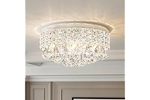 Maxax 4-Light Chrome Finish Crystal Drum Chandelier with Modern Light Fixture