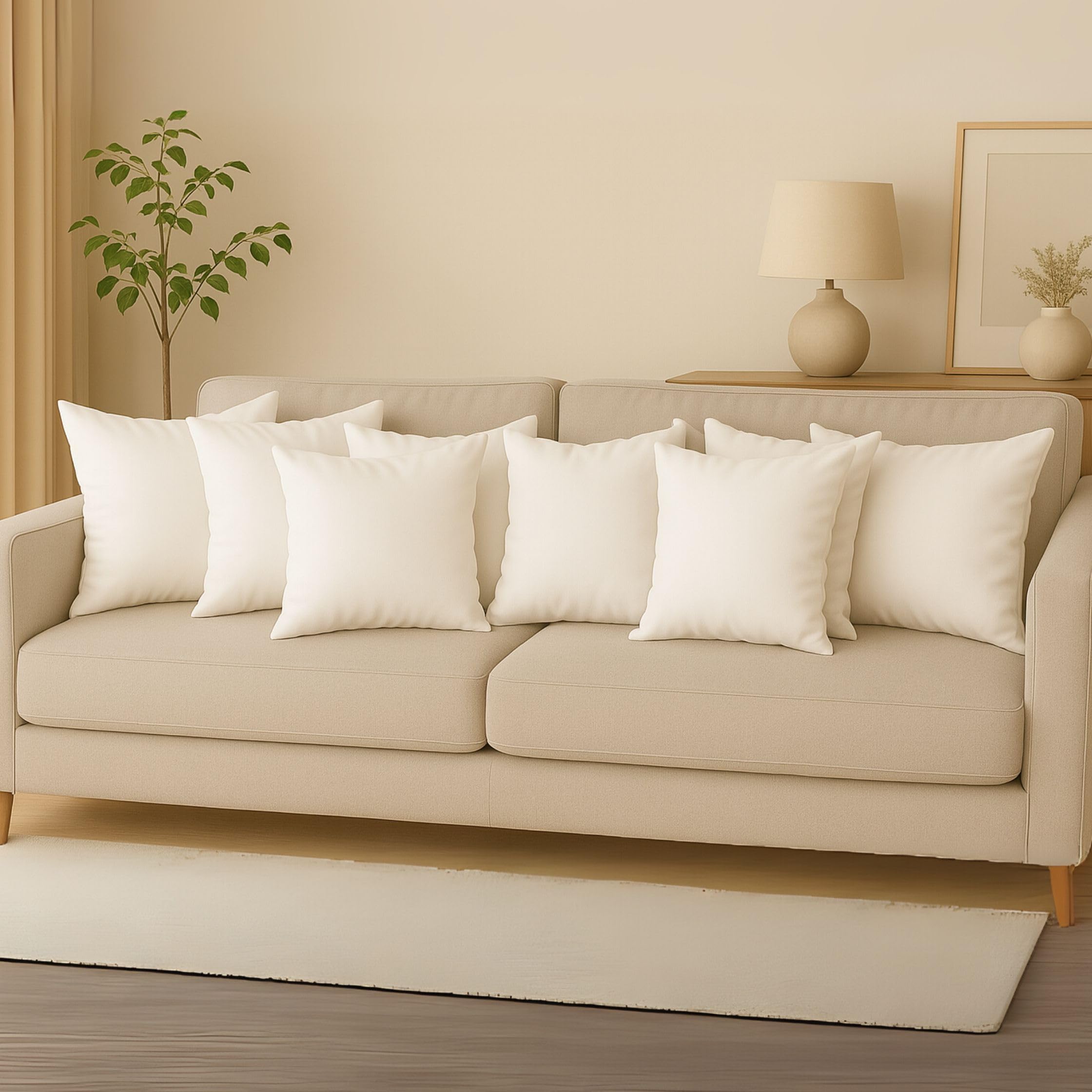 cuscini fiber Set 8 imbottiture Cuscini bianchi 45 x 45 cm morbida made in Italy divano letto