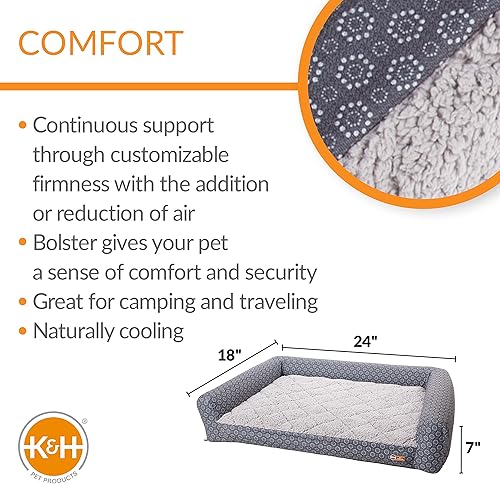 Miniatura 10 de K&H PET PRODUCTS Cama inflable para perro, colchón de aire ligero, cama para mascotas, cama para interiores y exteriores para personas mayores,