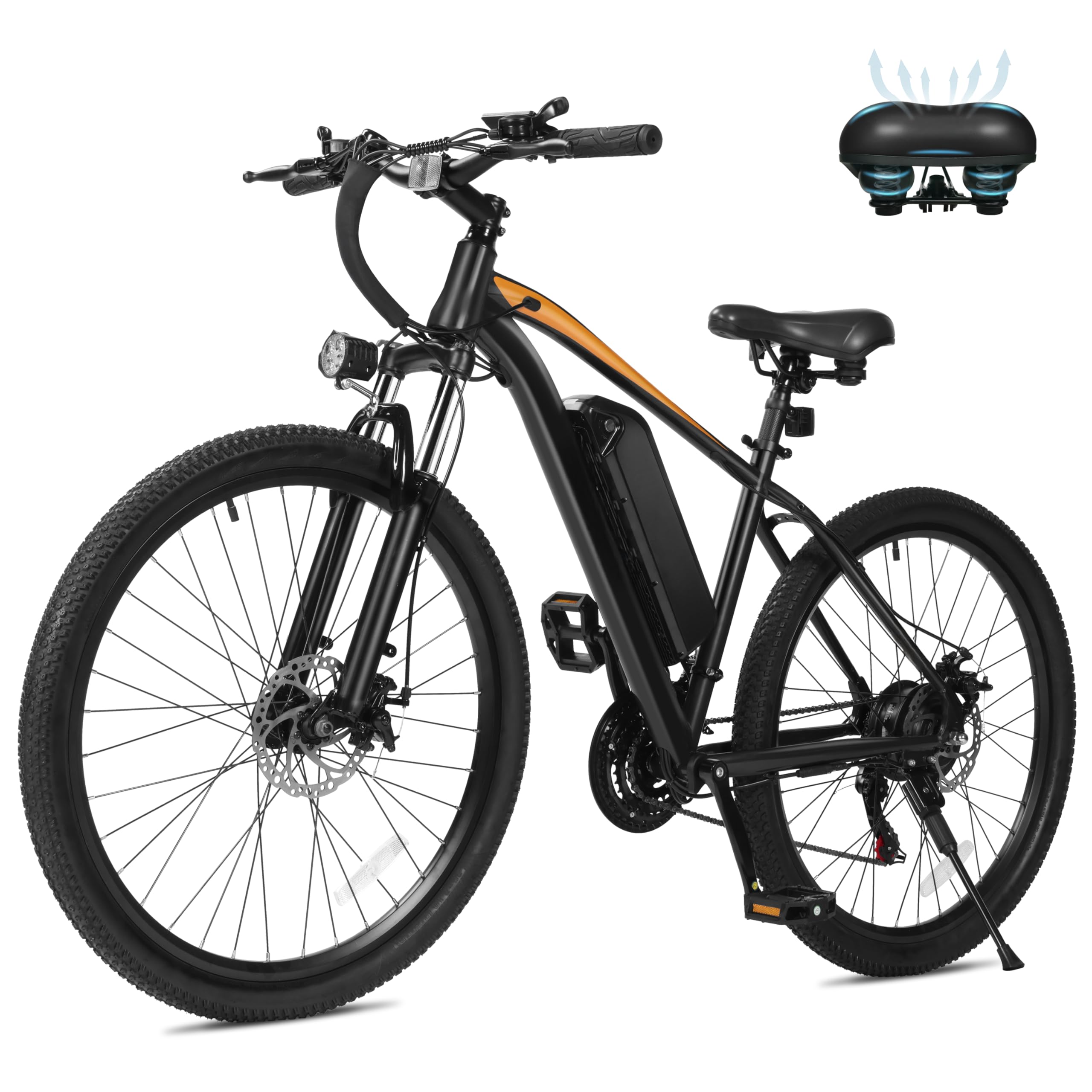 Qlife Electric Bike for Adults/Teens Racer, 21-Speed Peak 1200W Brushless Motor Adult Electric Bicycles, 48V 10.4Ah Removable Battery Mountain Ebike, Up to 55 Miles, 27.5X2.1 Tire E Bike