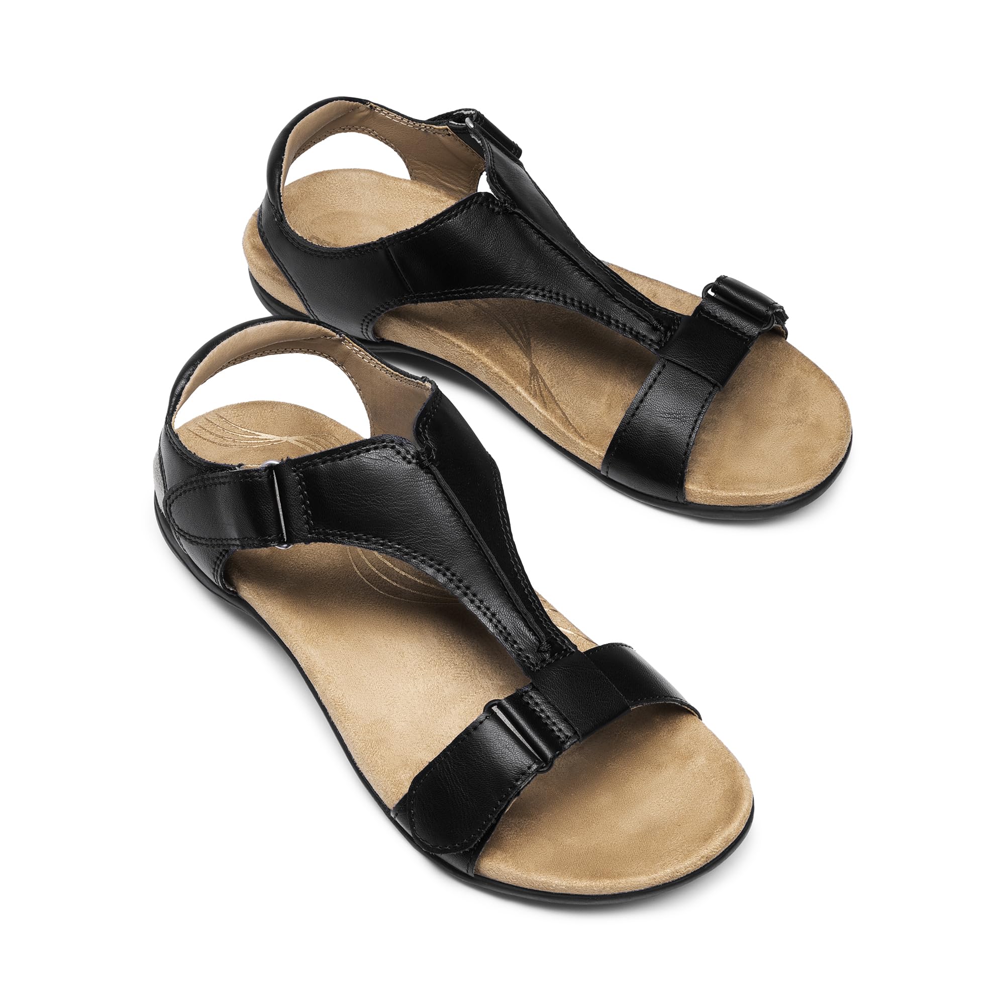 DREAM PAIRS Sandalias Mujer Comodas Zapatos Planos con Apoyo Plantar