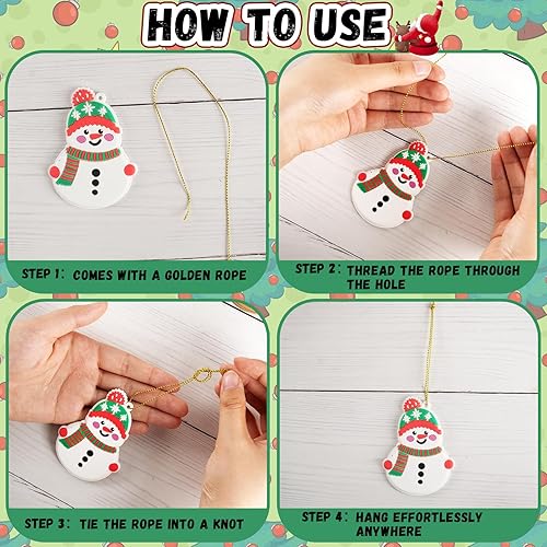 Miniatura 5 de kockuu Adornos de Navidad para decoración de árboles, 12 piezas de adornos colgantes de PVC suave, copos de nieve, casa de jengibre, muñeco de nieve