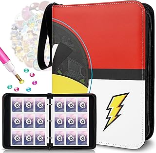 Card Binder, Trading Card Binder, Card Binder 9 Pocket, Pok.mon Binder Holds up to 900 Cards with 50 Card Sleeves, Portable Card Collector Case Album for Boys Girls to Collect Game Cards