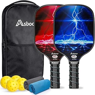 Pickleball Paddles, USAPA Approved Pickleball Paddles Set of 2, Fiberglass Surface Pickleball Set, 4 Pickleball Balls, 2 Cooling Towels, Pickleball Bag, Pickleball Paddle Gifts for Men Women