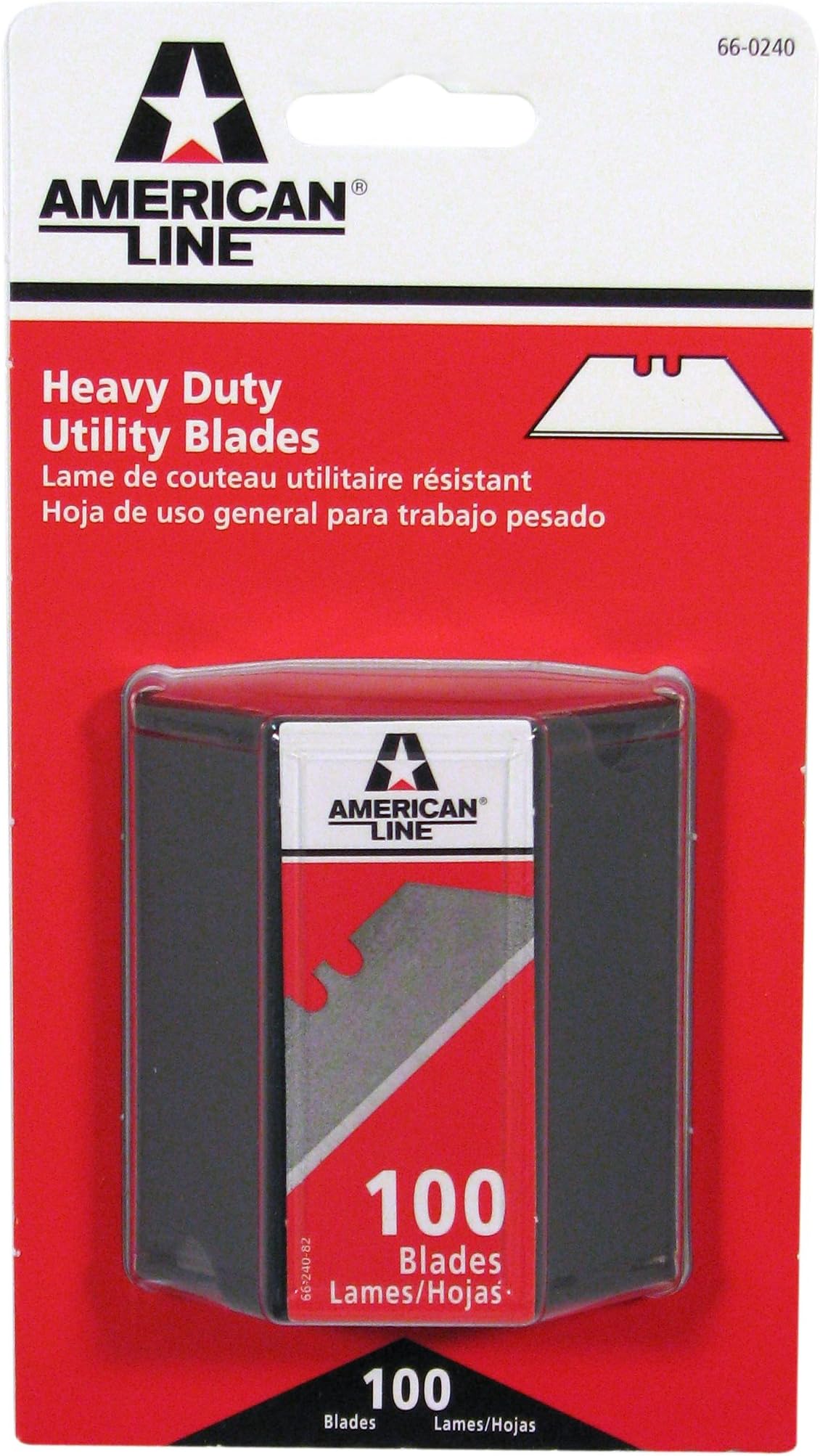 American Safety Razor 66-0240 Heavy-Duty 2-Notch Utility Knife Blades Economy Dispencer with 100 Razer Blades