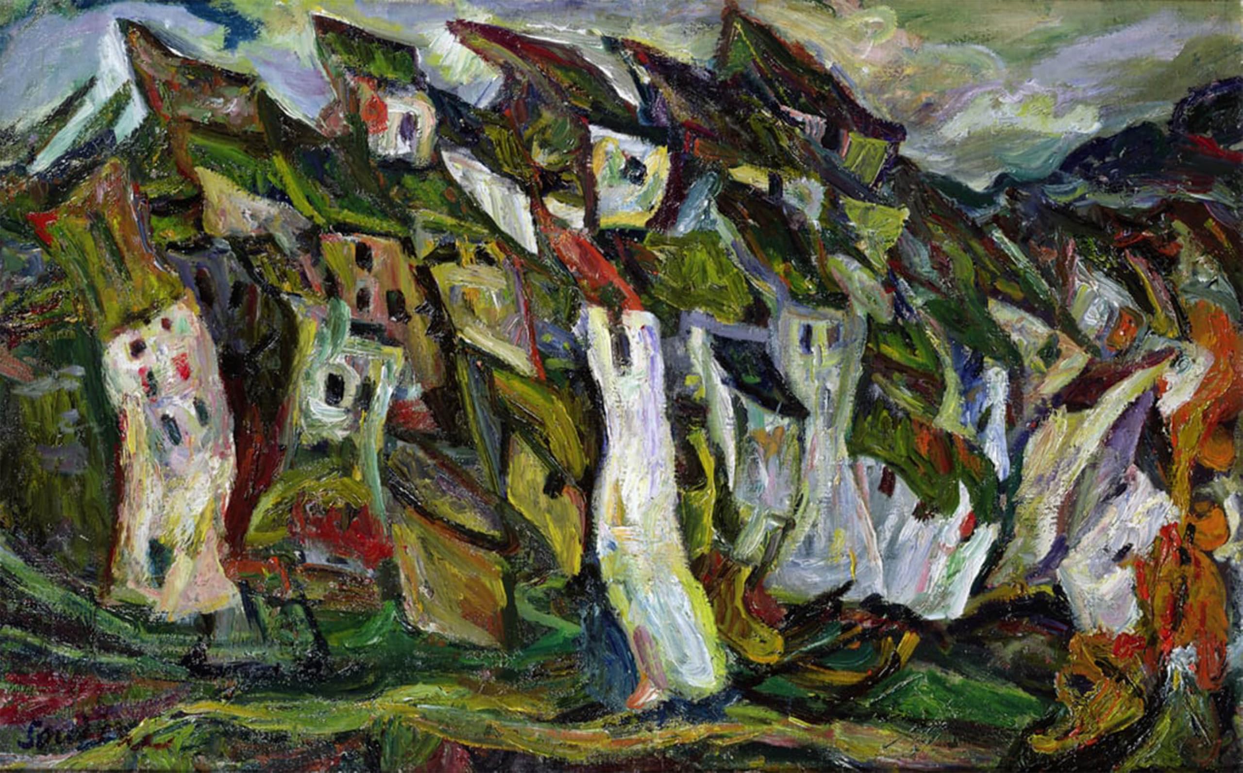 RZHRHJES Vintage Wall Art Picture on Canvas Wall Art Poster Houses by Chaim Soutine Canvas Poster for Office Decor 60x90cm