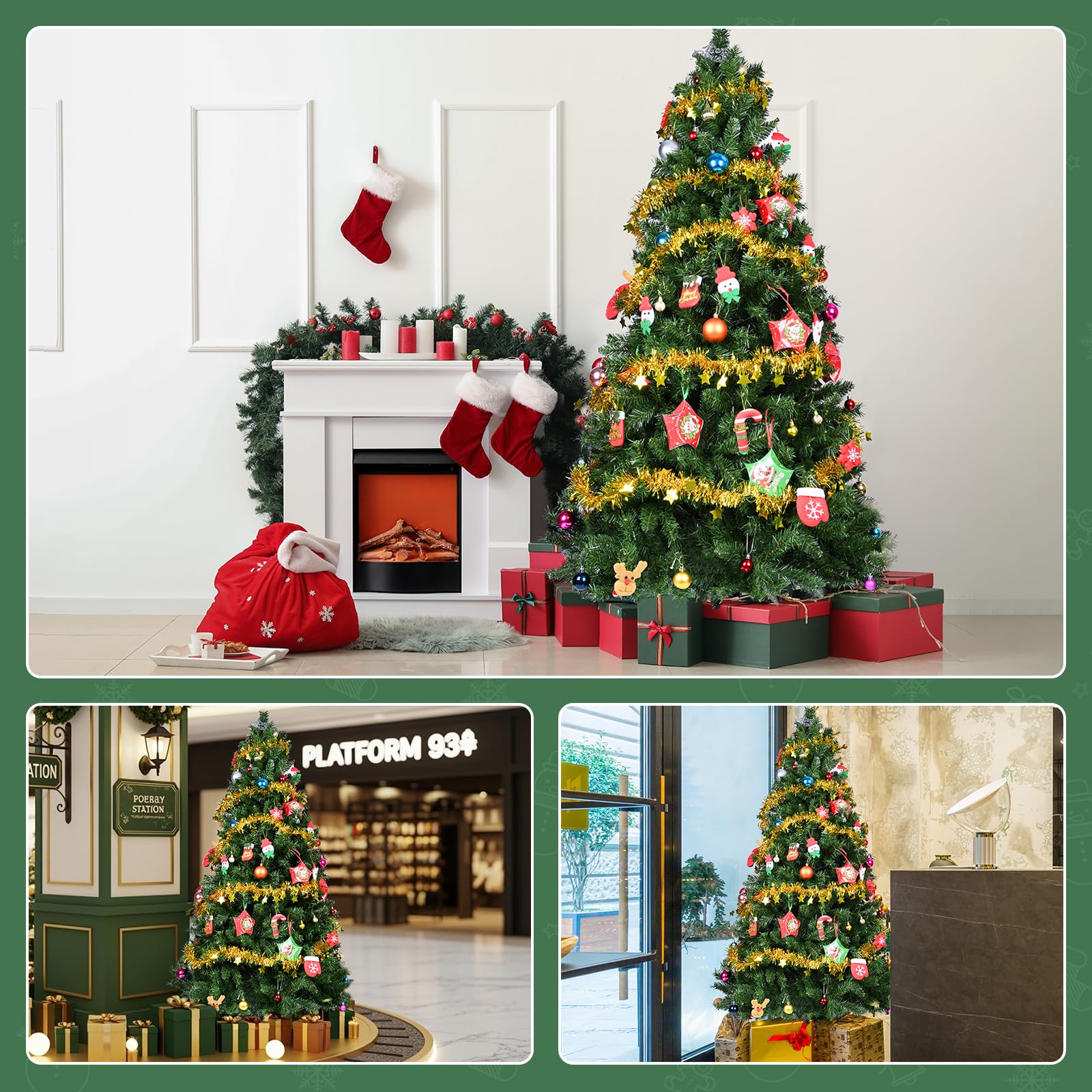 YEAUPE PRO Sapin de Noël Artificiel 180 cm | 800 Branches en PVC | Support Métallique Robuste | pour Intérieur et Extérieur