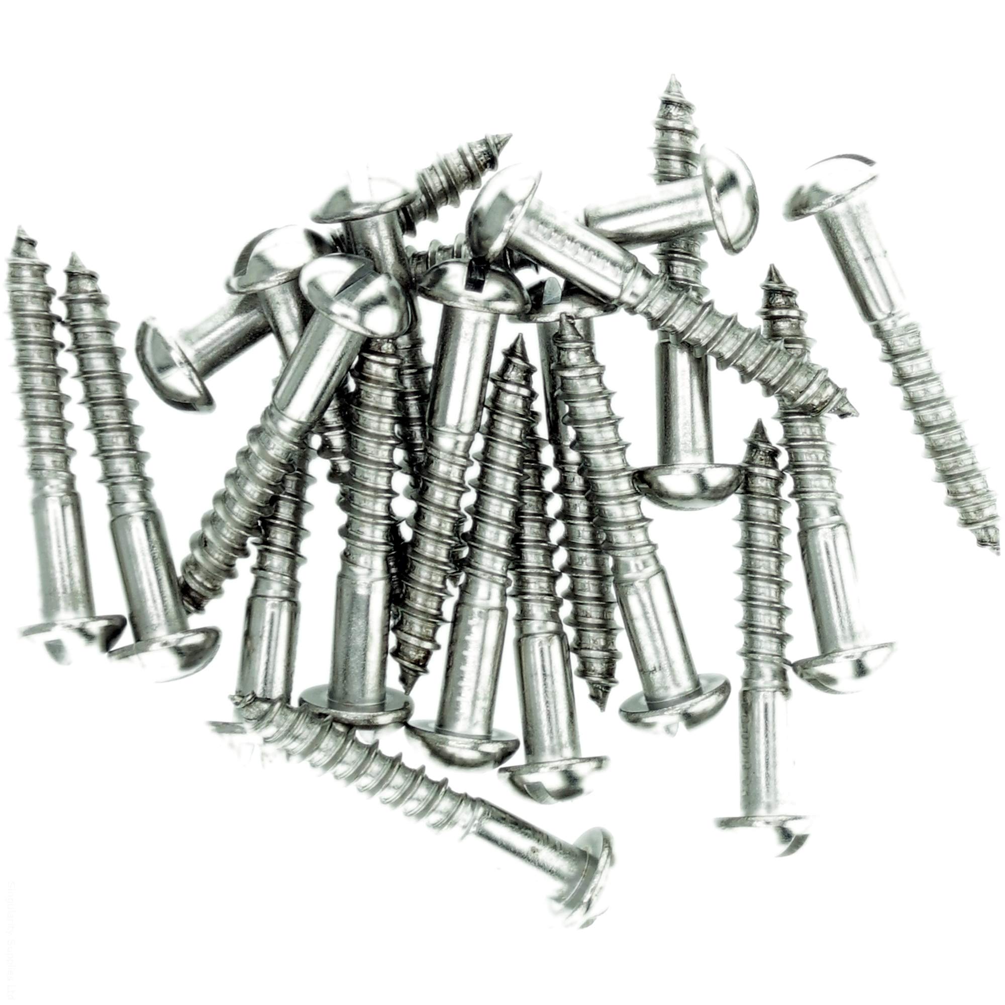 Singularity Supplies No.10 X 1.58 (5.0Mm X 40Mm) Slot Pan Wood Screw - Stainless Steel (A2) (Pack Of 20)