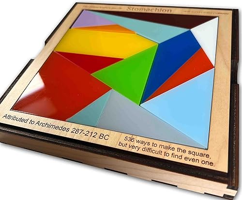 Miniatura 3 de Rompecabezas Stomachion de Creative Crafthouse – 14 piezas clásico para adolescentes y adultos con 536 soluciones diferentes – Rompecabezas hecho a