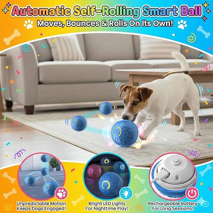 Set de Juguetes Interactivos para Perros con Hueso, Pelota y Dinosaurio de Peluche miniatura 3