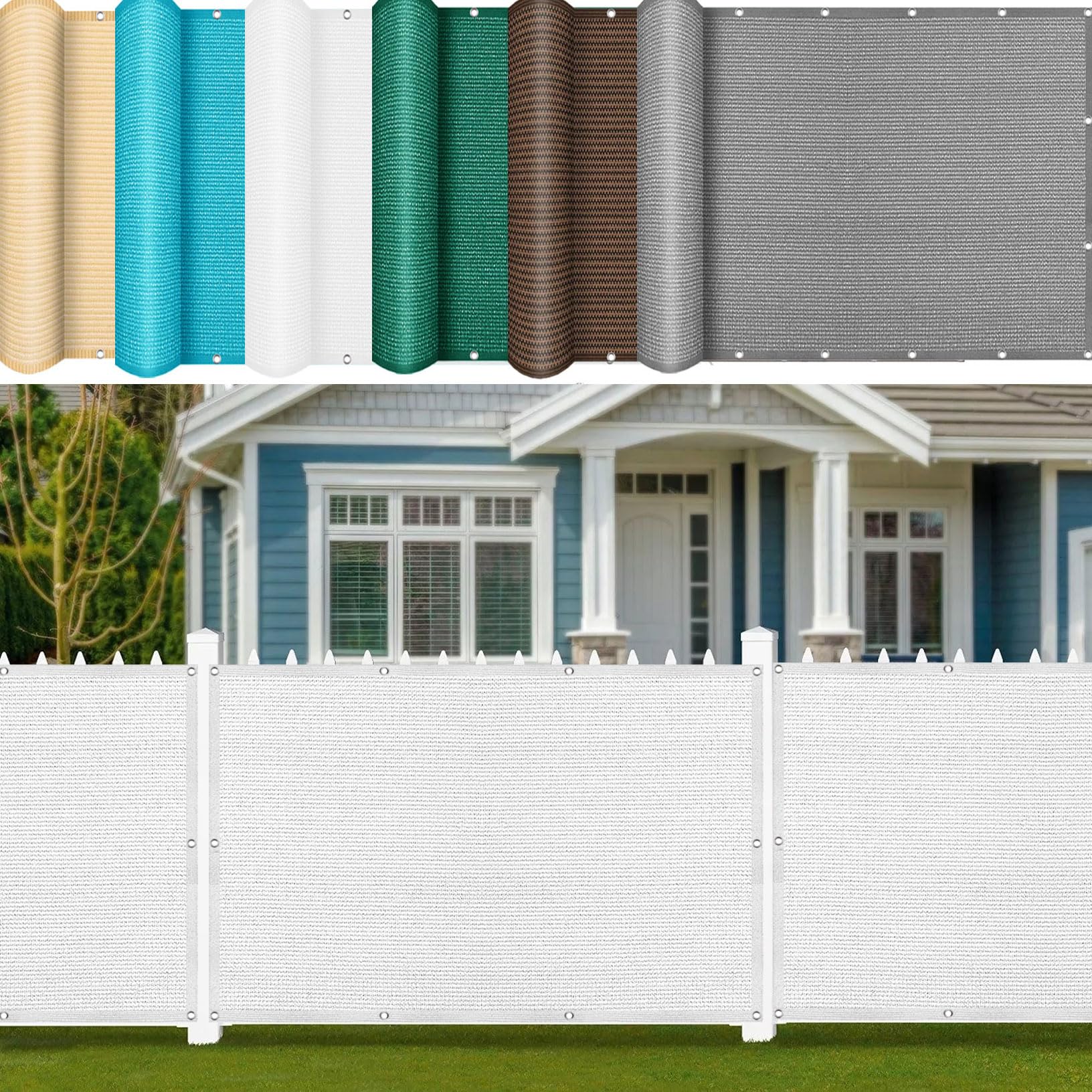 Voile d'ombrage rectangulaire blanc anti-chaleur pour pergola et patio