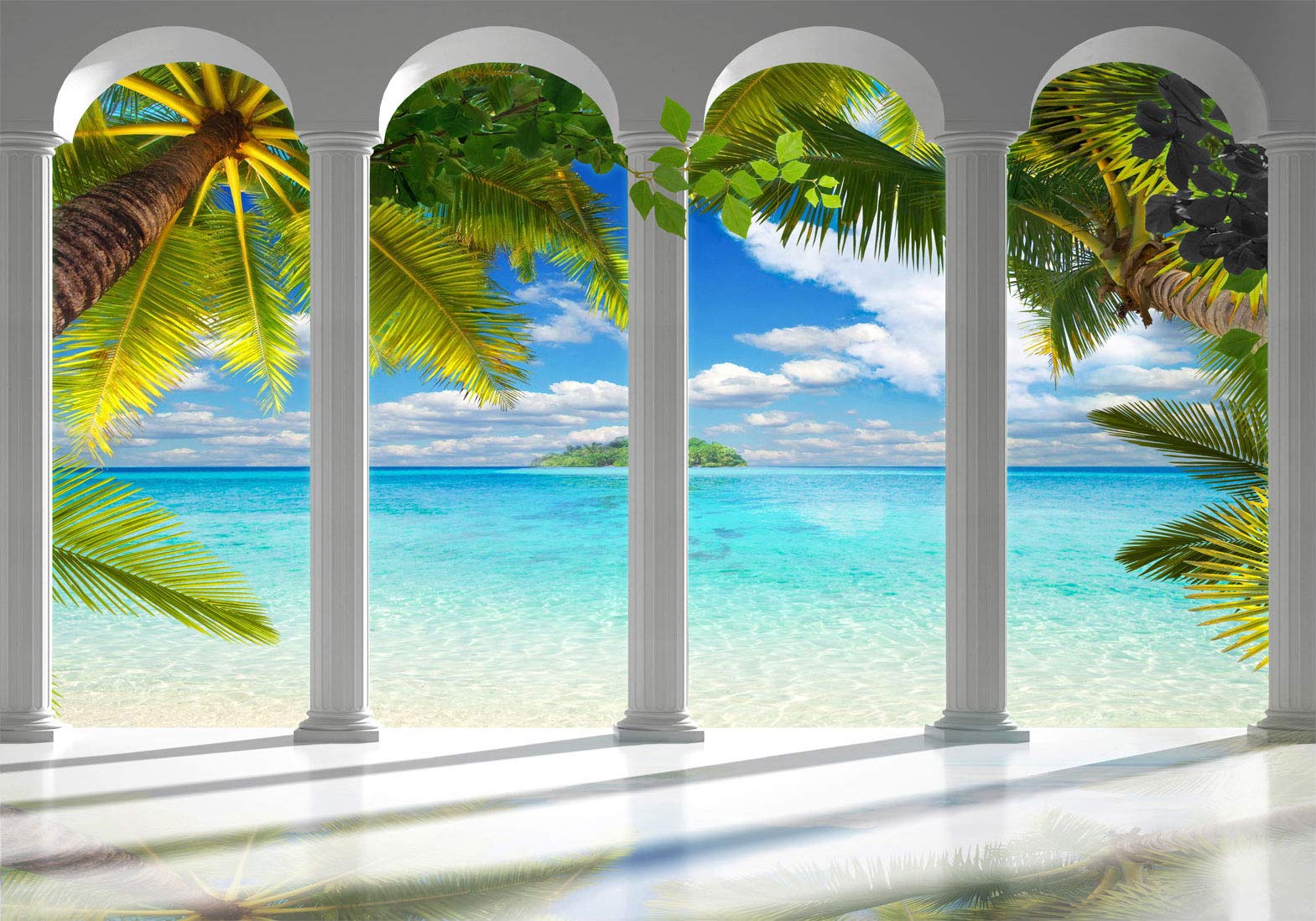 murando - Carta da parati Adesiva Mare Oceano 343x256 cm Fotomurali Adesivi Murali Rivestimento Parete Moderna per Pareti Adesiva Muro Decorativo Fotomurale Soggiorno -tropicale