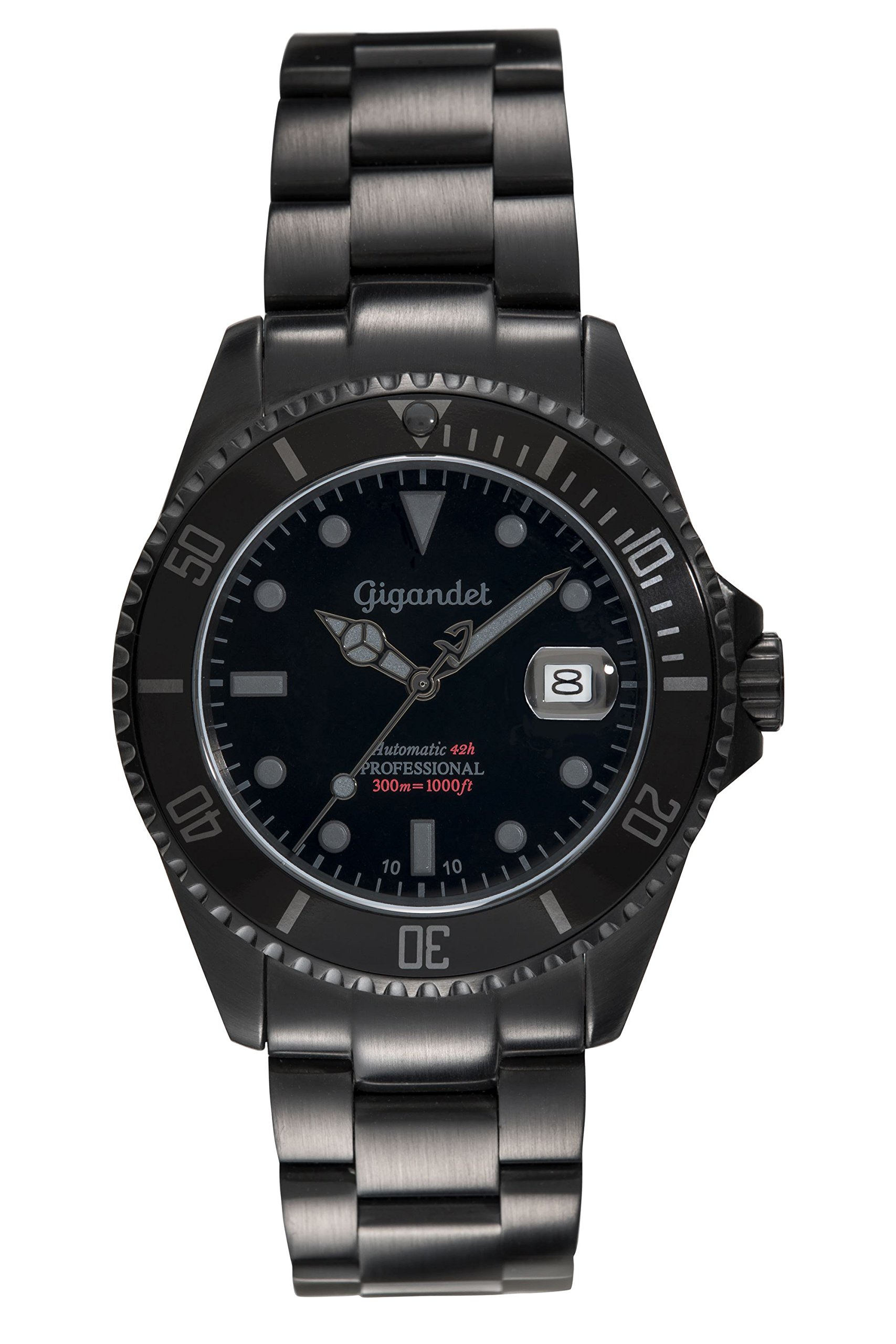 Gigandet Reloj de Hombre Automático Sea Ground Reloj de Buceo Analógico Correa de Acero Negro G2-010
