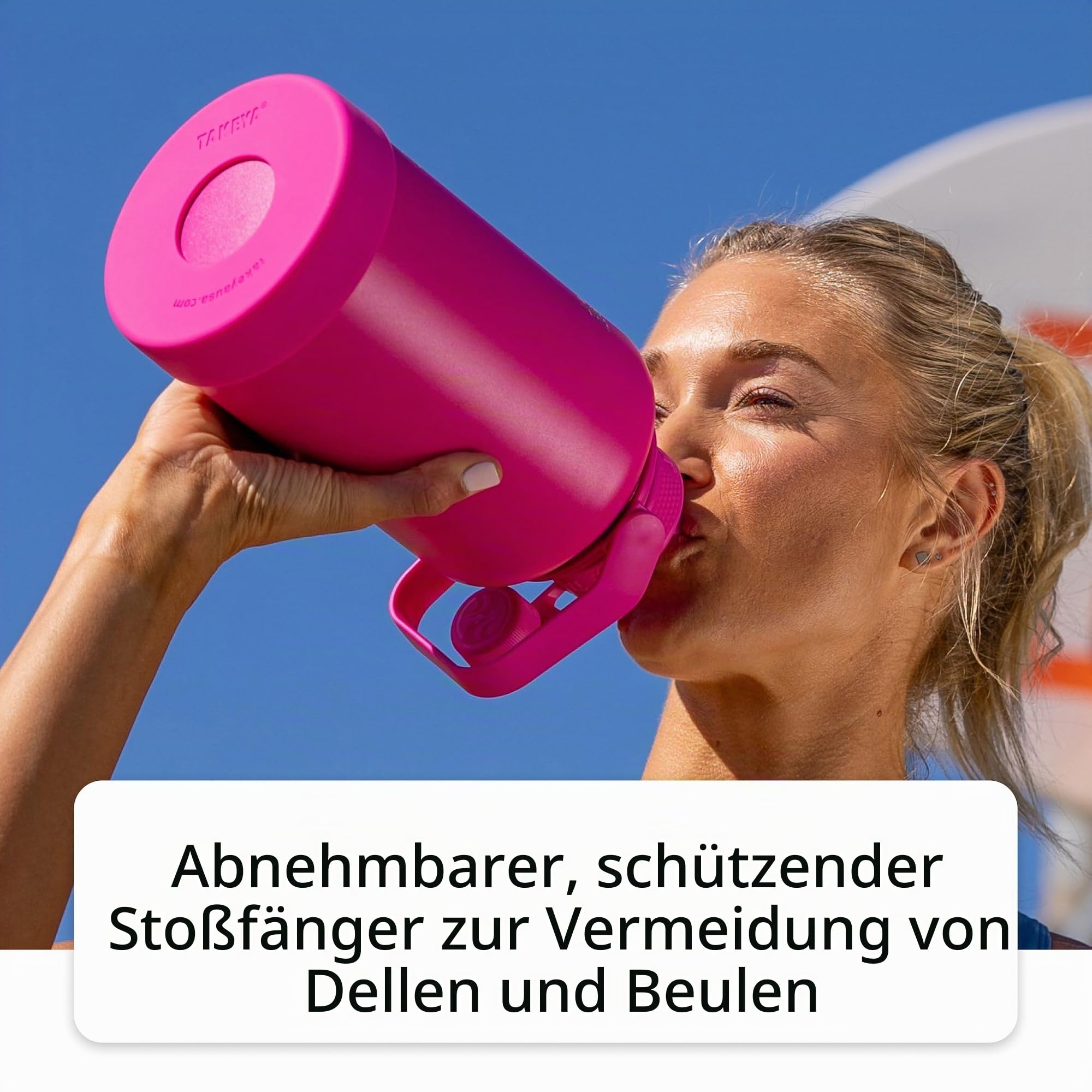 Takeya Sport Dreifachwandige isolierte Edelstahl-Wasserflasche mit eisblockierendem Auslaufdeckel, unübertroffene Qualität, 26+ Stunden kalt, Grand Slam Black