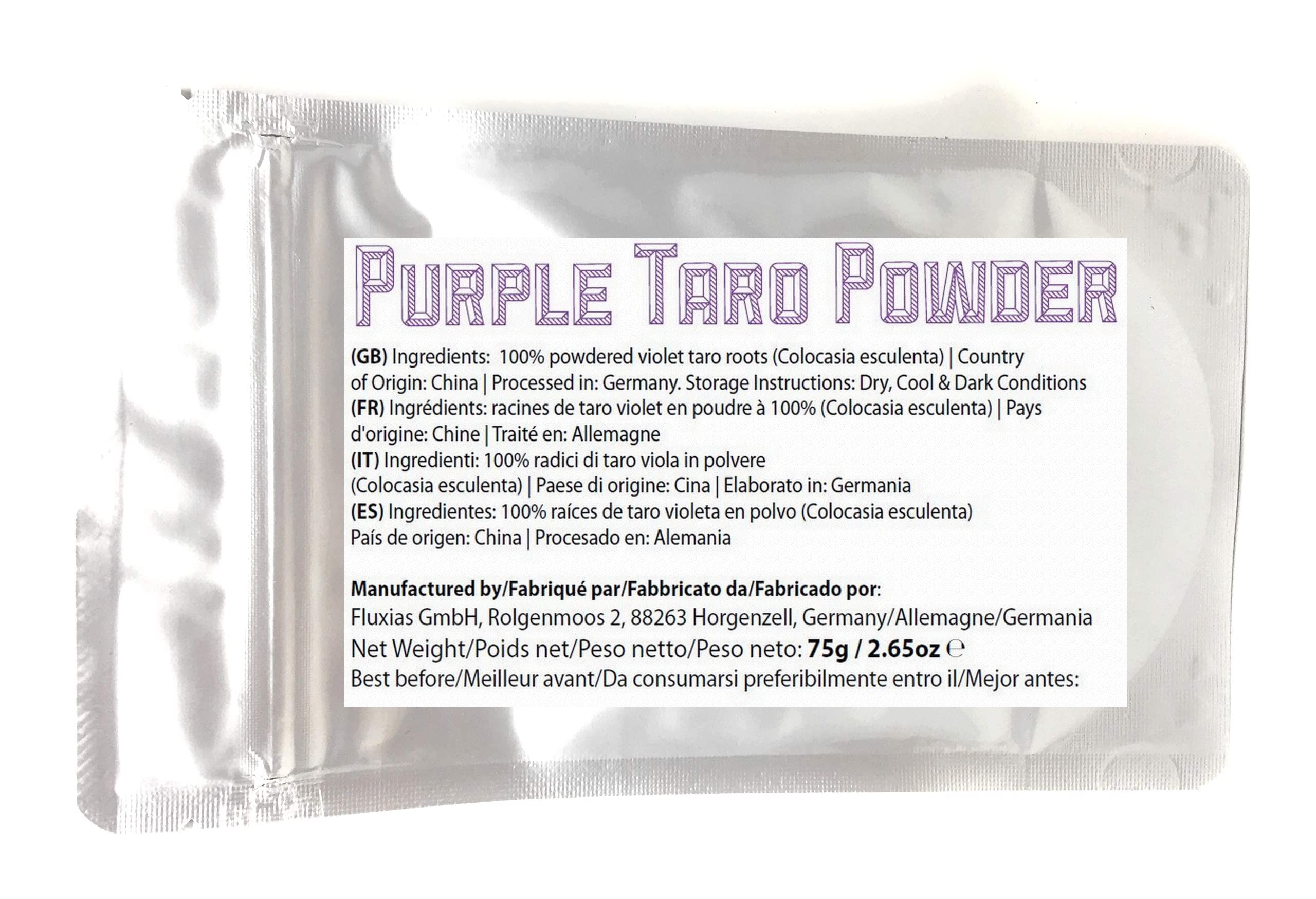 Polvo De Taro Púrpura 75g Tinte Violeta Natural Para Helados Yogurt Congelado Batidos