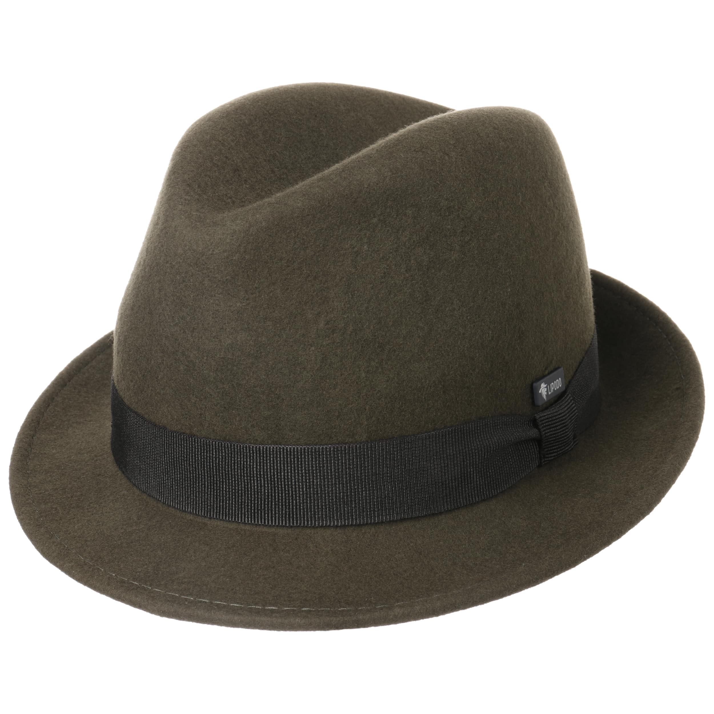 Lipodo Olive Kids Wool Felt Trilby Hat Fedora (One Size - )