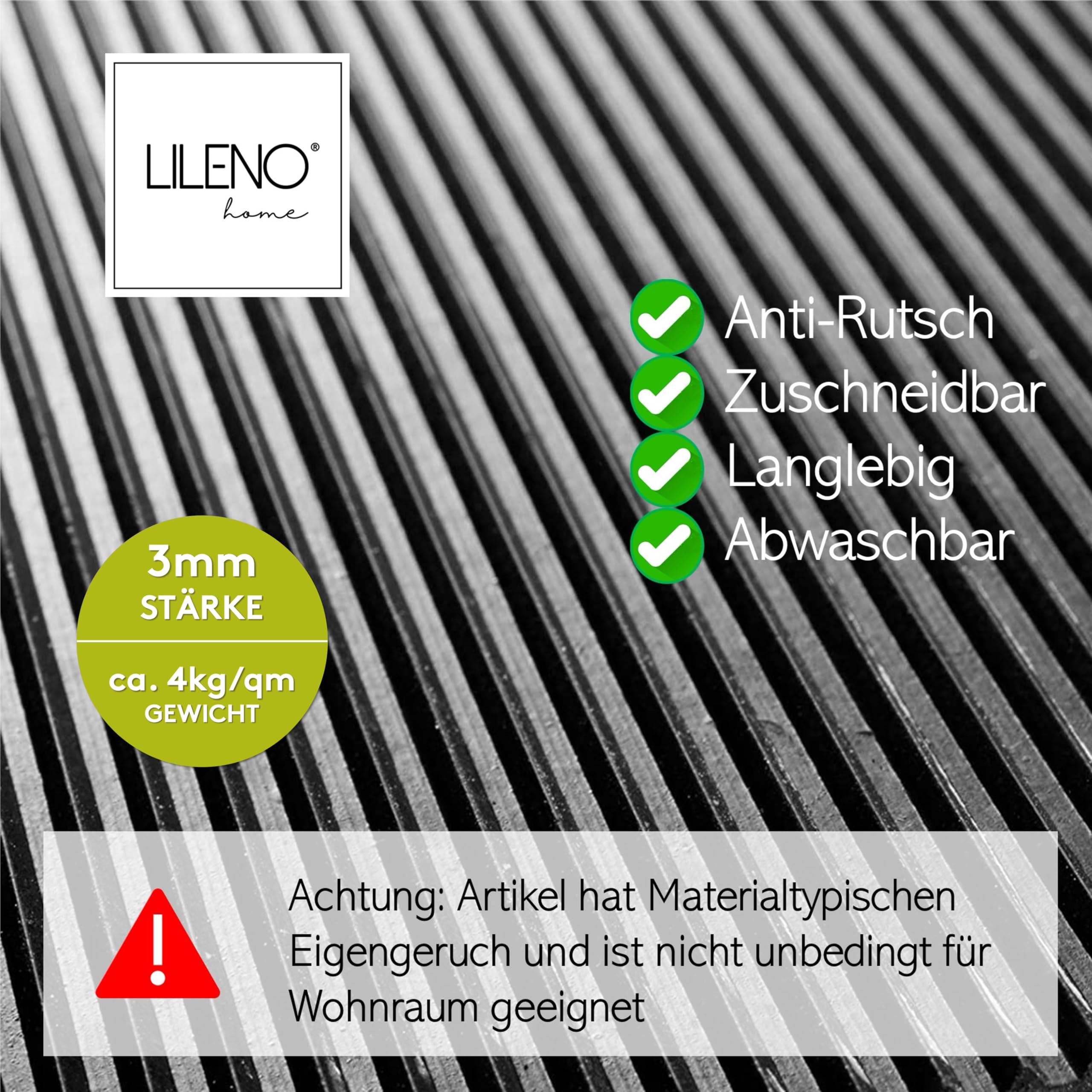 Tappetino In Gomma Scanalato 10m² - Spessore 3mm, Per Officina, Garage E Antiscivolo - Foto 14