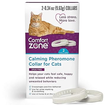 Comfort Zone 2 Pack Cat Calming Pheromone Collar for Cats | De-Stress Your Cat | Helps Cats Feel Safe, Happy, and Calm While Reducing Unwanted Behaviors