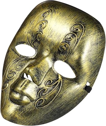 Kichvoe Gold Mask Full Face Masquerade Venetian Vintage Halloween Party