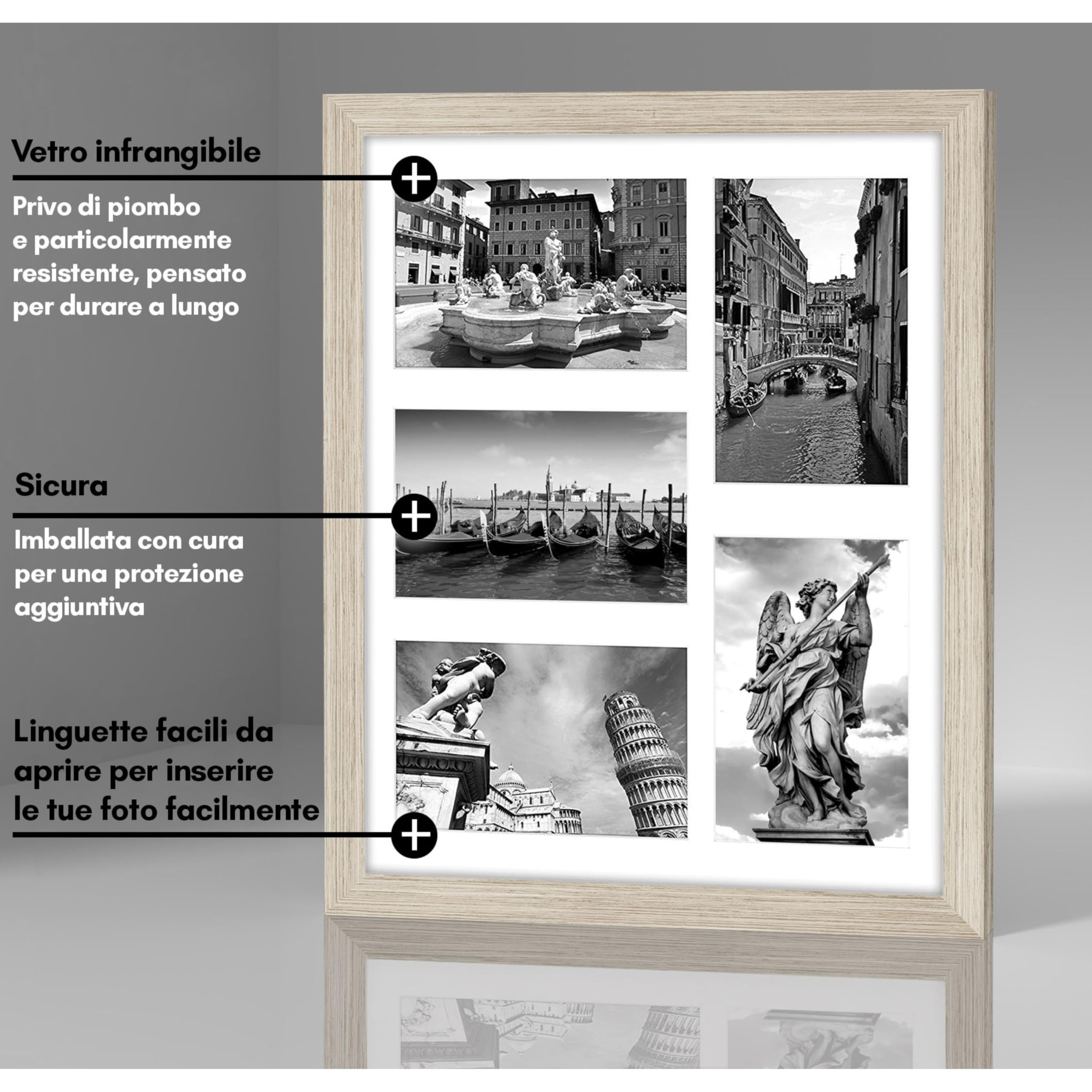 Americanflat Cornice Portafoto 11x15 In Legno Composito Con