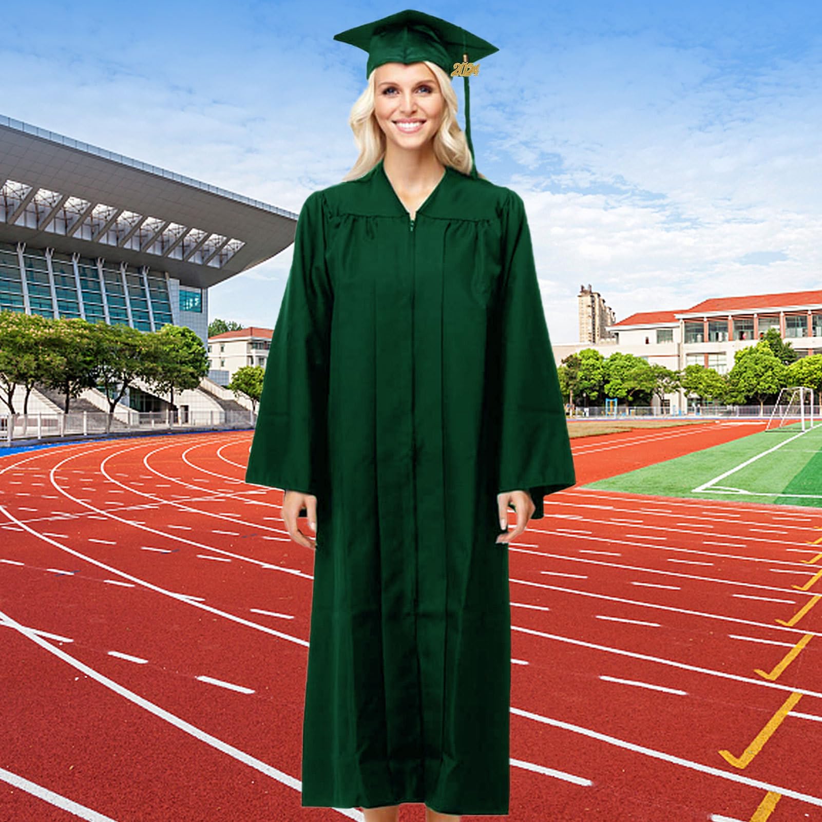 Graduation Gown Adult, 2023 Unisex Graduation And Gown, Matte Graduation Gown Set, Graduation Gown With Hat Tassel Pendant For Men Women, 54 - View #2
