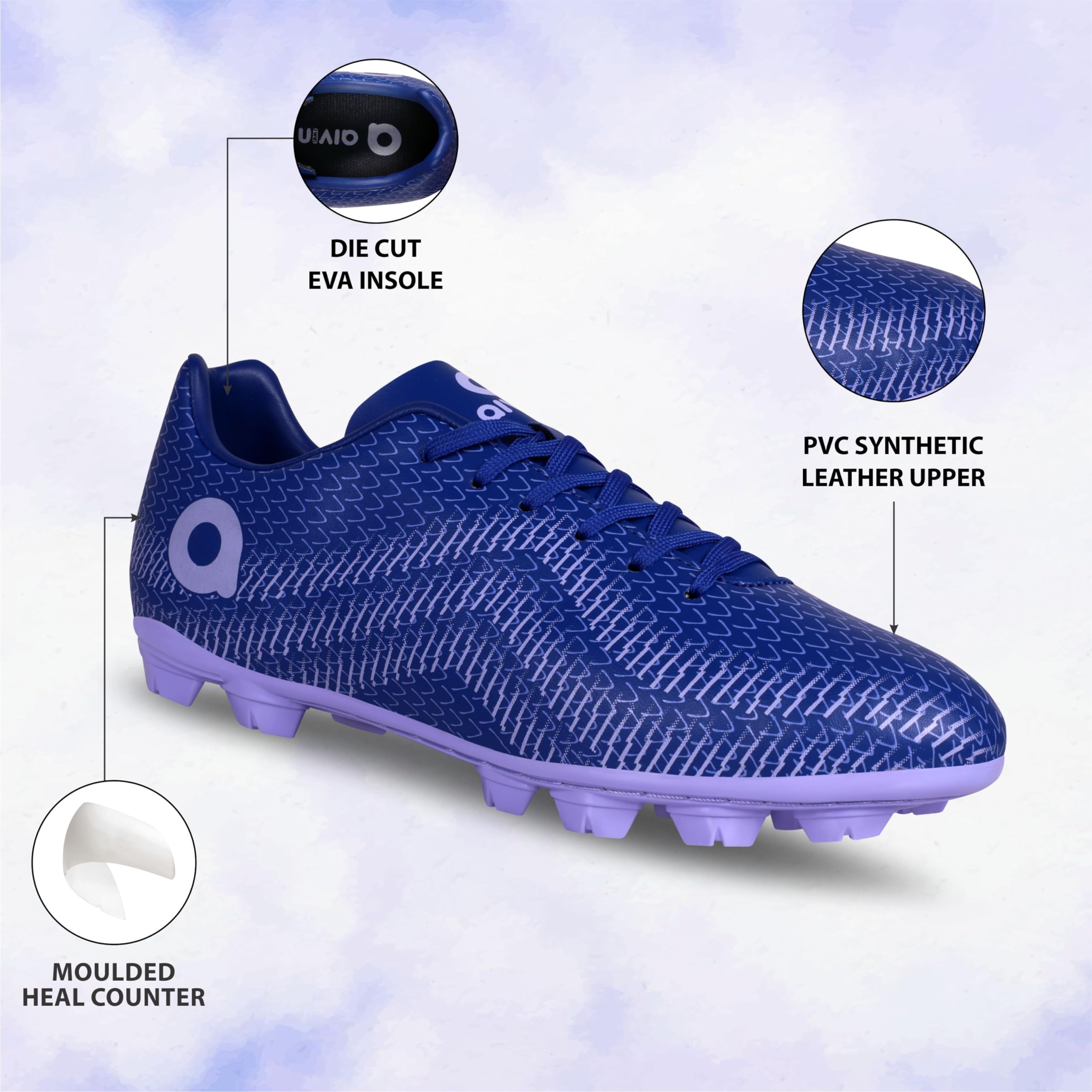 Aivin Rattle Snake Football Stud | Lightweight Comfort & Maximum Grip | Best for Competitive Soccer Players | Sports Cleats | Football Footwear (Blue, UK Footwear Size System, Adult, Men, Numeric, Medium, 11) 2