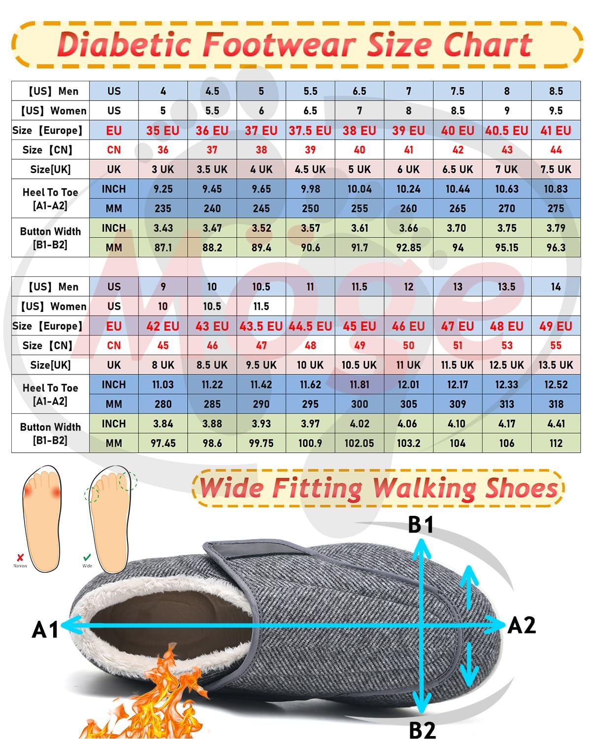 Sandalias ortopedicas Hombre Invierno Cálidas Zapatos para Edema de pie diabético para Hombre y Mujer, Zapatos Especiales, Zapatos higiénicos, Zapatos preventivos