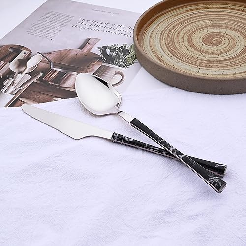 Miniatura 4 de Juego de cubiertos de 24 piezas para 6, cubiertos de acero inoxidable para el hogar, restaurante, hotel, juego de utensilios de cocina con mango de