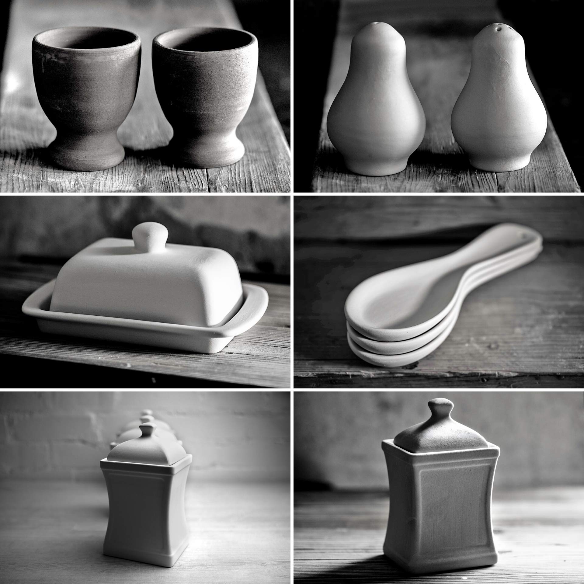 City to Cottage® Granatowe paski, ręcznie malowane, ceramiczne, kuchenne, do przechowywania, zestaw 10 sztuk, duże i małe pojemniki, słoiki na przyprawy, naczynie na masło, kubki do jajek, solniczka i pieprzniczka, podstawka pod łyżkę