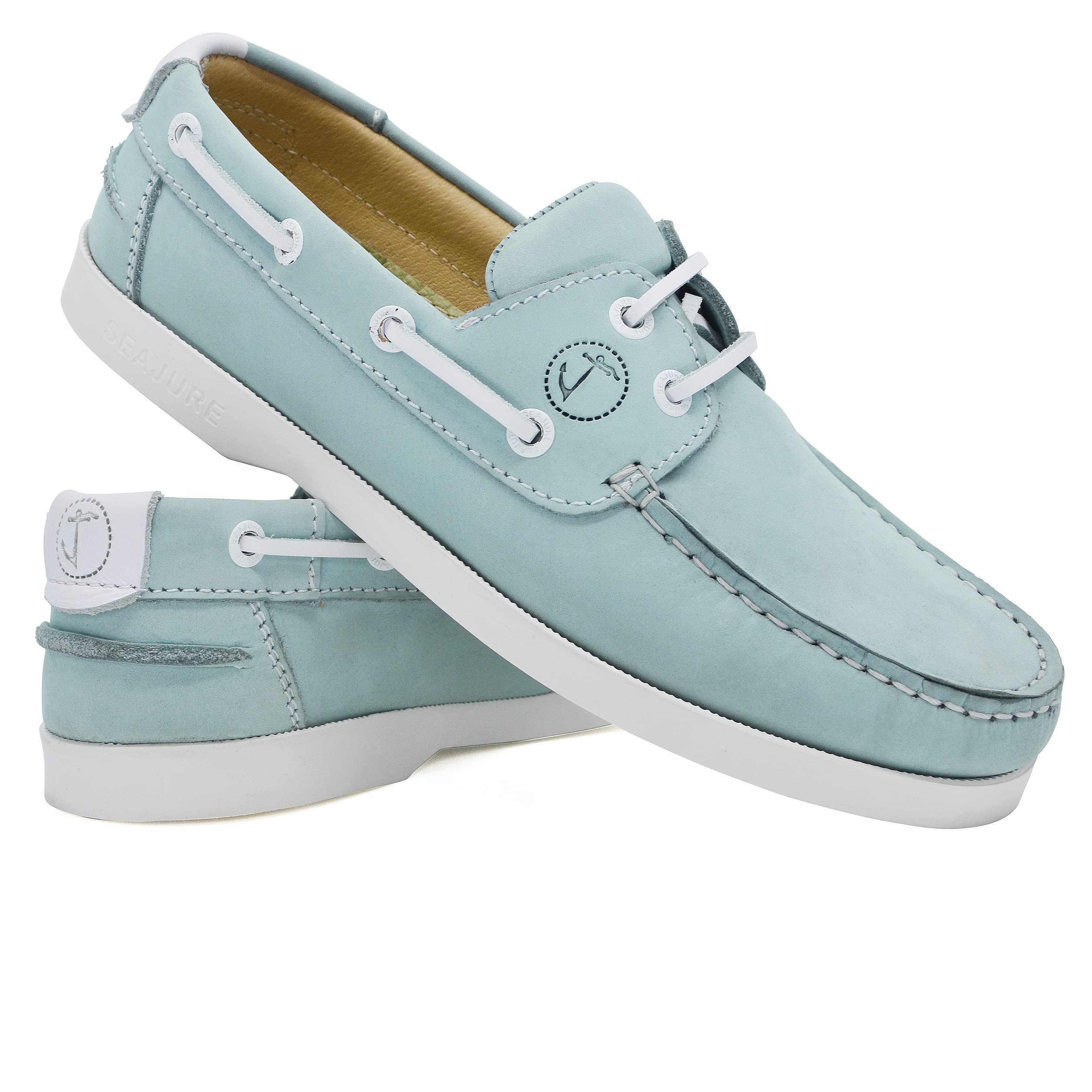 Seajure Scarpe da Barca da Donna Nacpan in Pelle Nabuk Azzurro