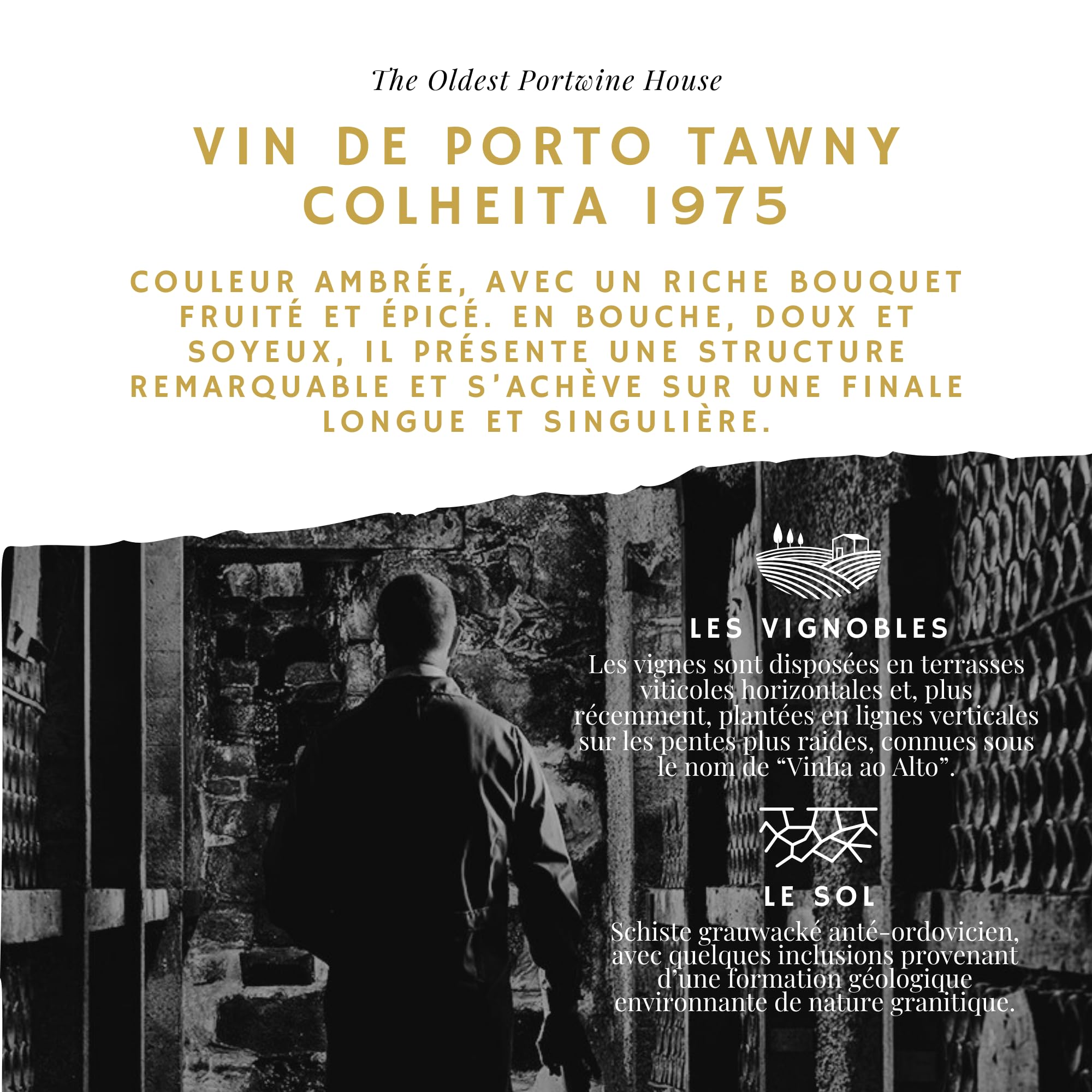 Kopke Porto Tawny Colheita 1975 – Porto Rouge en Coffret Cadeau Élégant | Vin de Dessert Vieilli en Fût de Chêne | Spécialité Portugaise, Idéal comme Cadeau d’Anniversaire 50 Ans | 0,75L, 20% Vol.