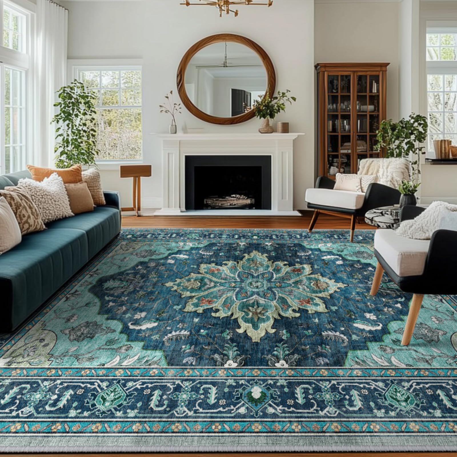 Amazon.com: RELEANY Area Rugs 8'x10' Washable Non-Slip, Floral