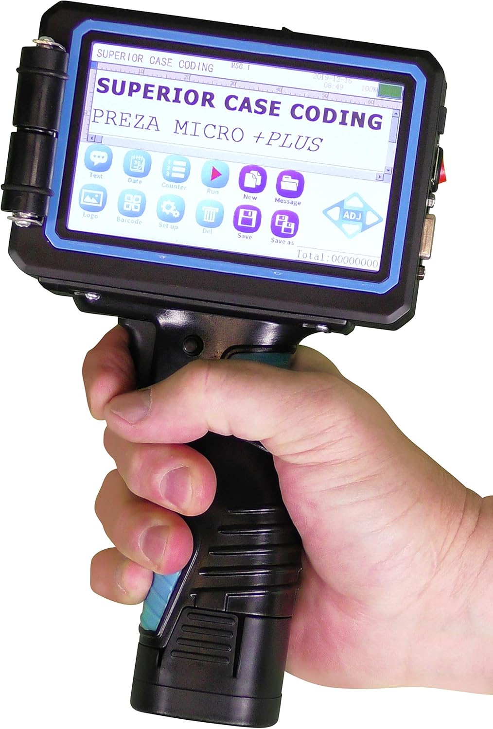 Preza MICRO + PLUS SBK Portable Handheld Inkjet Printer, Inkjet Coder, Date Coding Machine, Handheld Date Coder