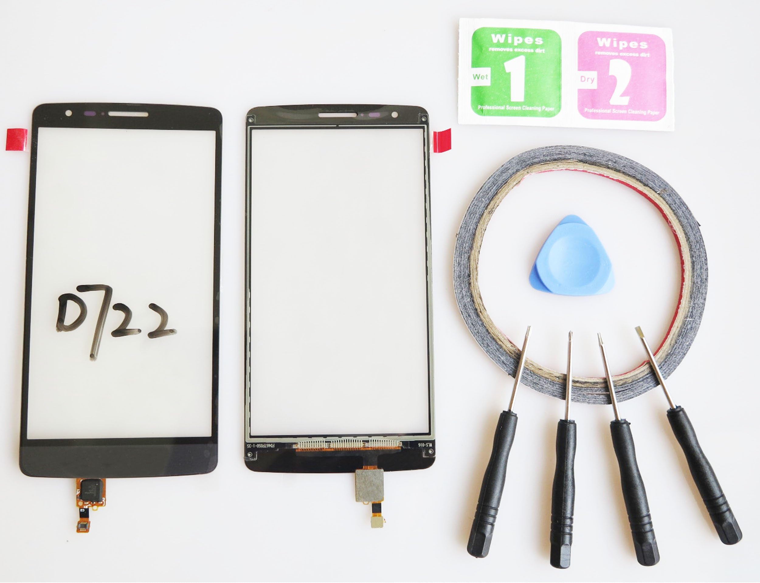 For LG G3S Mini D722 Glass Screen Display Touchscreen Replacement part（Without LCD） For LG G3S Mini D722 black+ Tools & Double-sided adhesive + Cleaning alcohol Wiping package