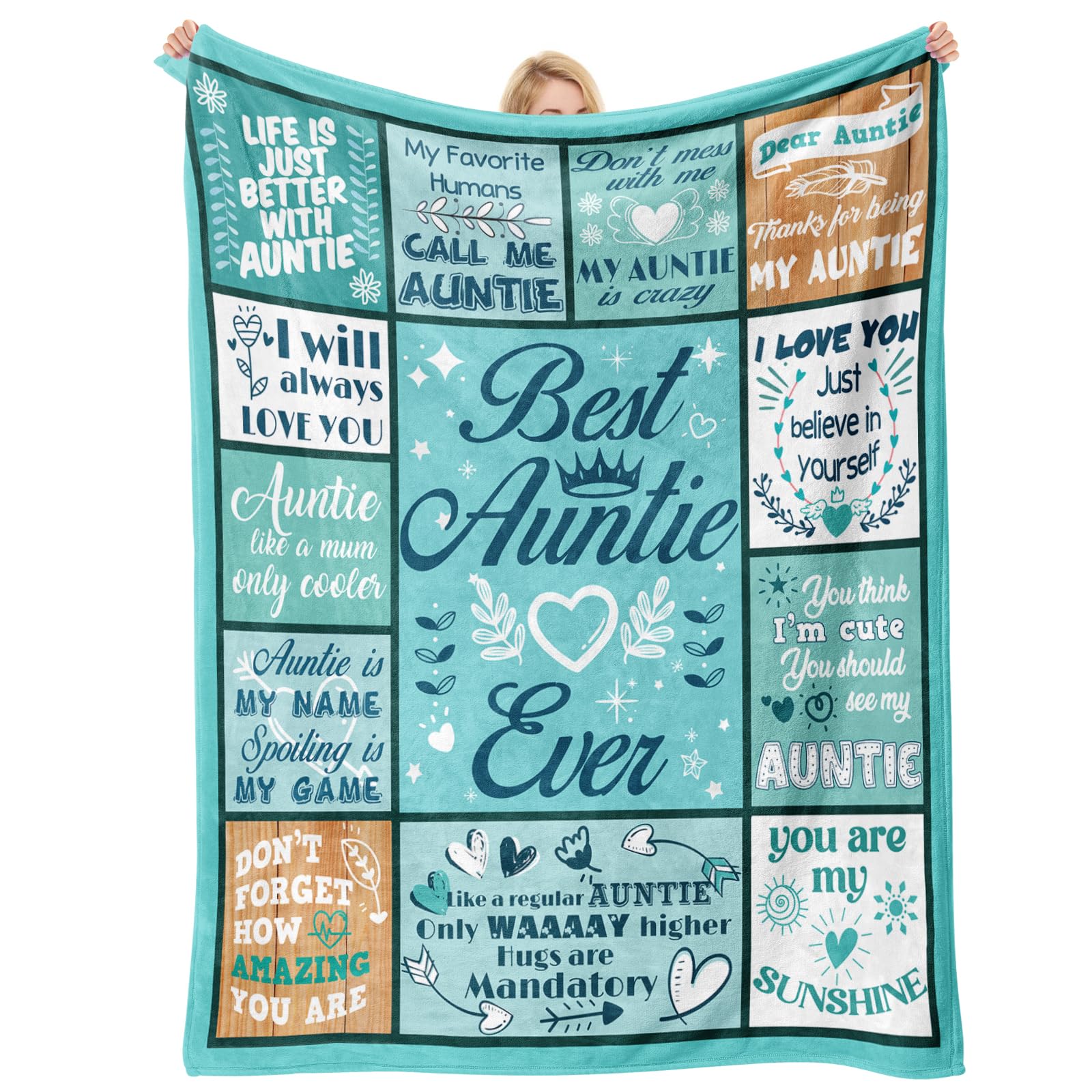 Couverture avec des mots chaleureux : cadeau tante haute qualité