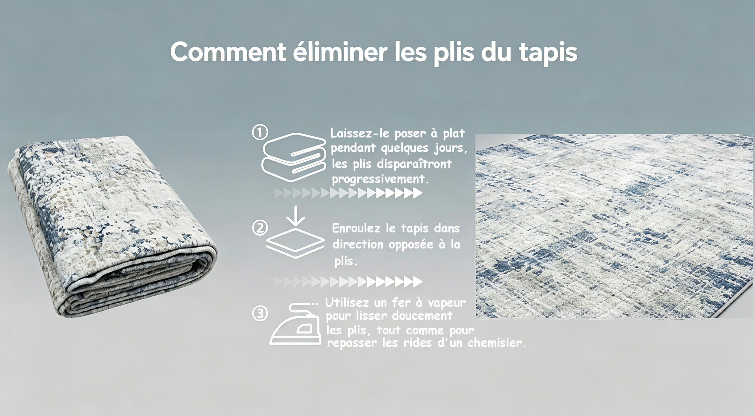 Tapis Salon 160x230cm, Tapis Moderne de Chambre à Coucher, Tapis de Salon Abstrait Antidérapant Lavable en Machine Tapis de Chambre Adulte Doux Poil Court pour Salon Bureau Intérieur (Gris et bleu)