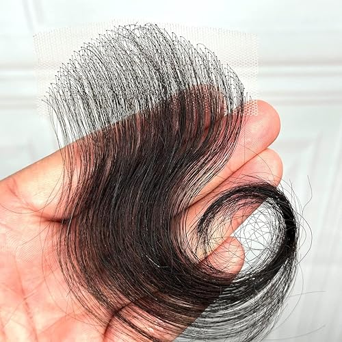 Miniatura 5 de Langer Hair Pelucas de encaje de cabello humano ondulado liso negro con cierre de cabello natural suave.