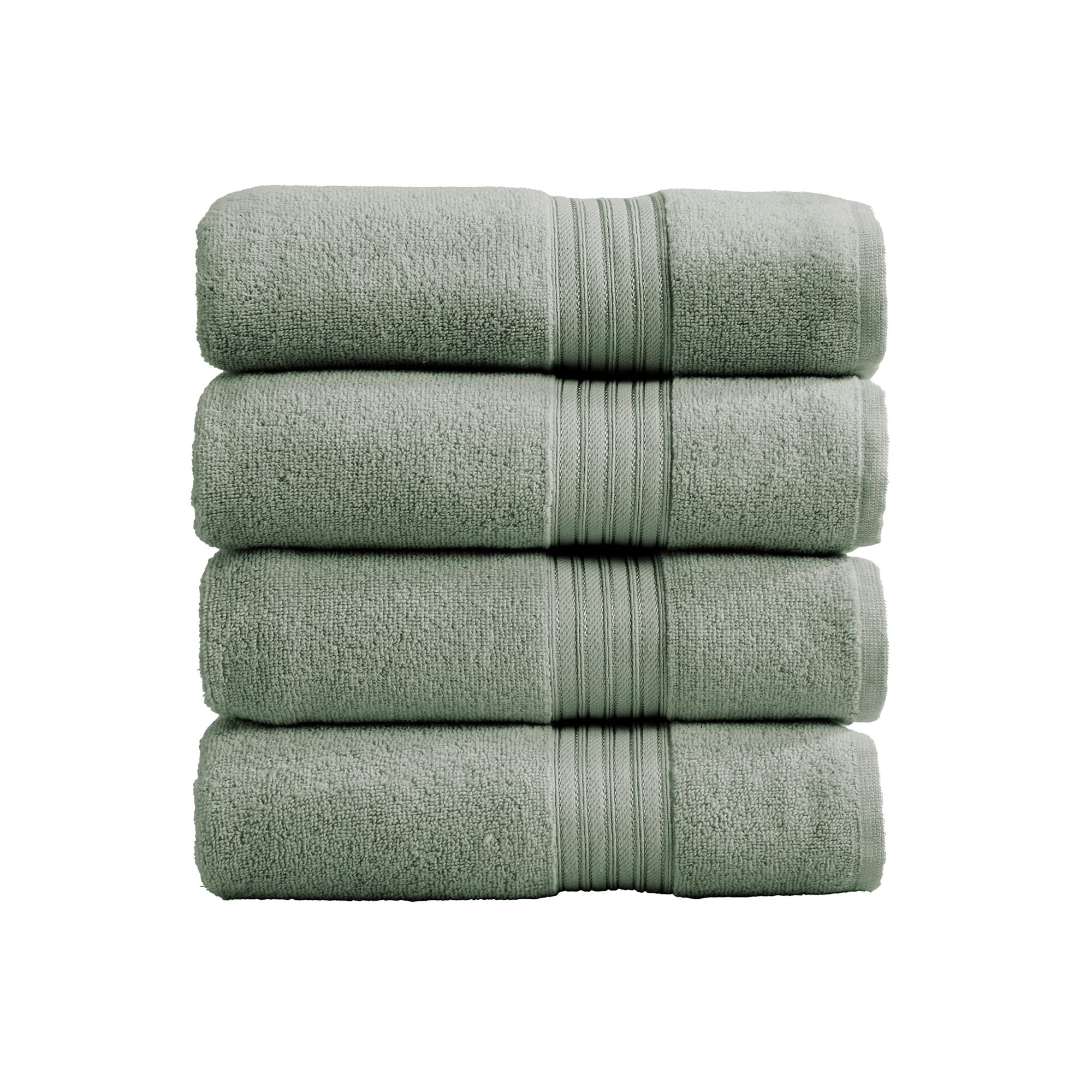 Great Bay Home Bath Towels - 100% Cotton 4 Pack 54x27 Bath Towel Set - Lightweight, Absorbent, Quick-Dry Towels for Bathroom (Eucalyptus)