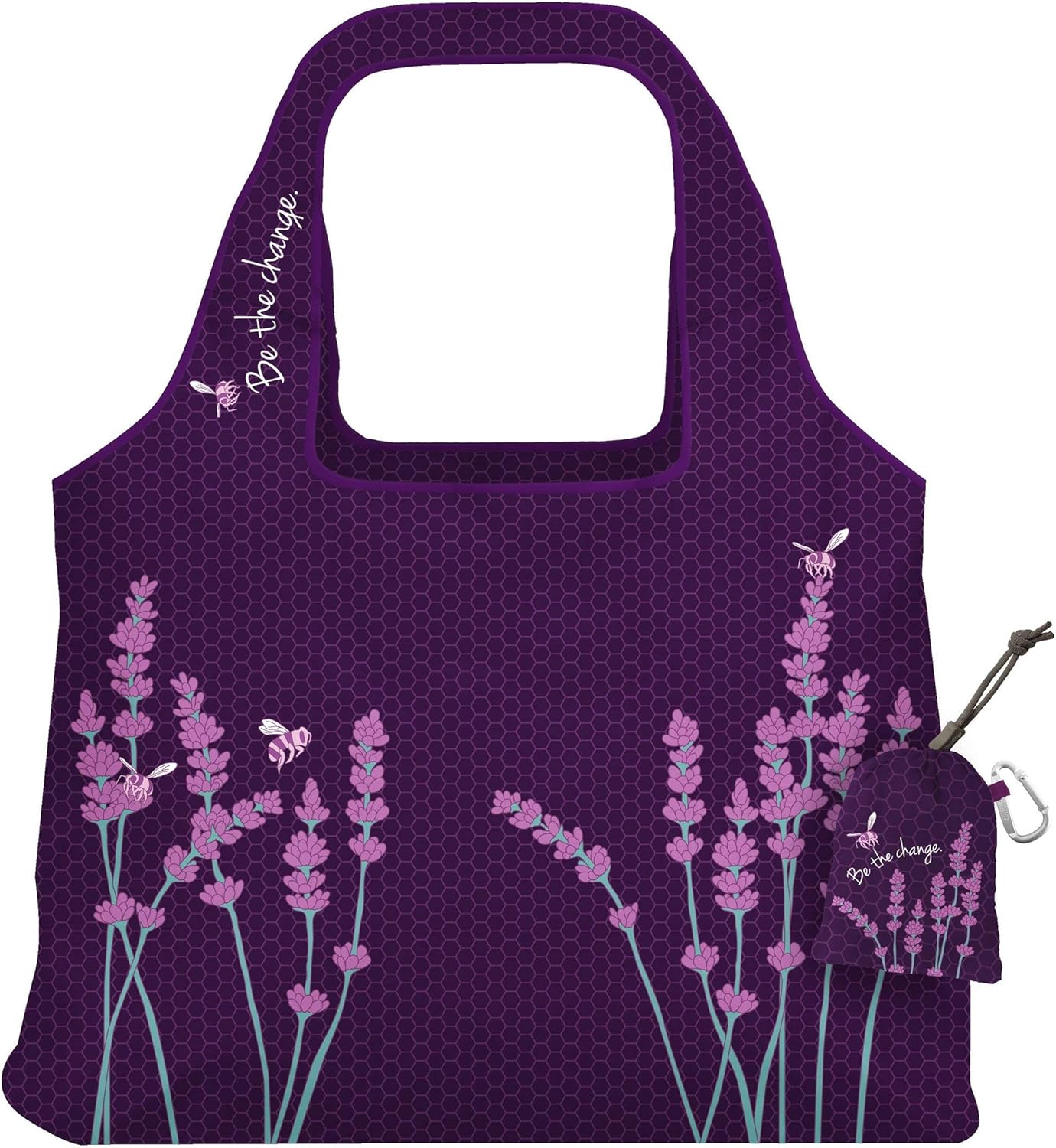 ChicoBag Vita Reusable Bag with Built-In Pouch and Carabiner Clip | Large-Capacity Shoulder Bag | Eco-Conscious Packable Tote | Variety 3pk - Bliss, Be, & Peacock Bandana (Pack of 3) - Image 5