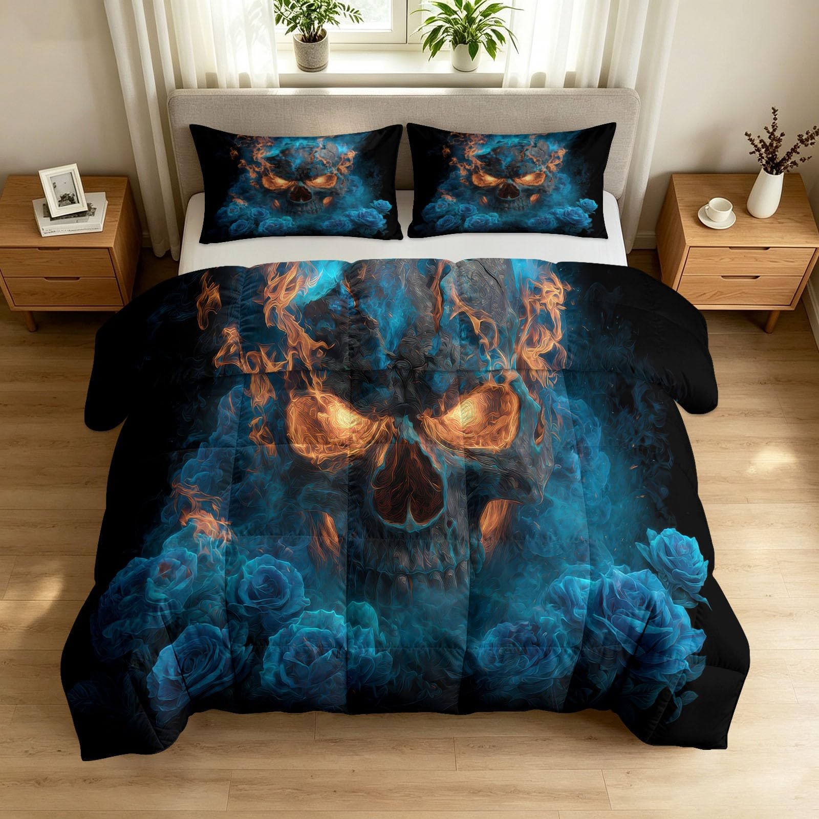 Edredón doble de flores 135x200 cm reversible lavable para cama individual en primavera