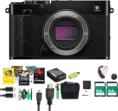 FUJIFILM X-E5 Mirrorless Digital Camera - Black, Bundle with 2X 64GB Memory Card + Micro HDMI Cable + Carrying Case + More Accessories