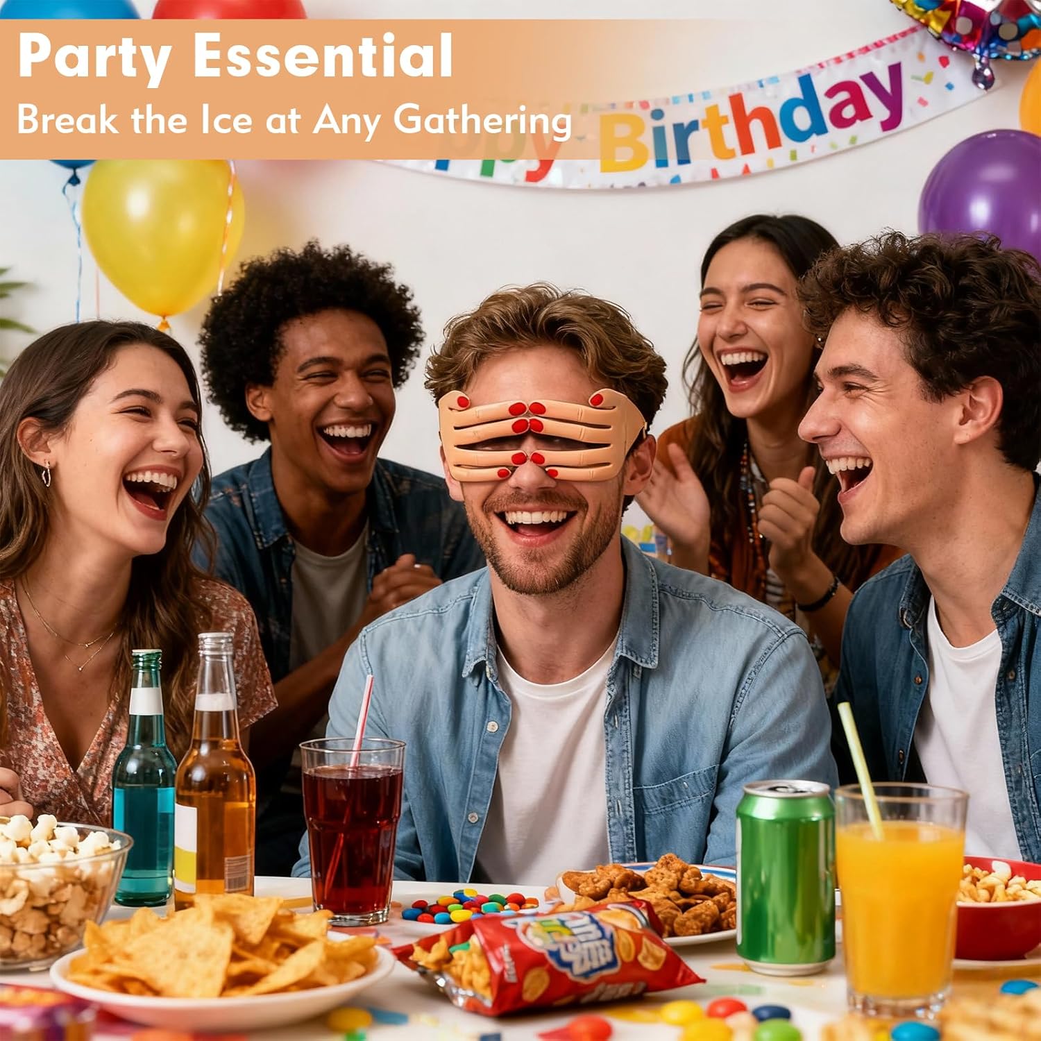 Funny Finger Glasses Prank Gag Gift - Crazy Sunglasses,Hands Blindfold Sunglasses for Halloween Costumes, TikTok Challenges & Costume Parties Gag Gifts for Men/Women - Image 3