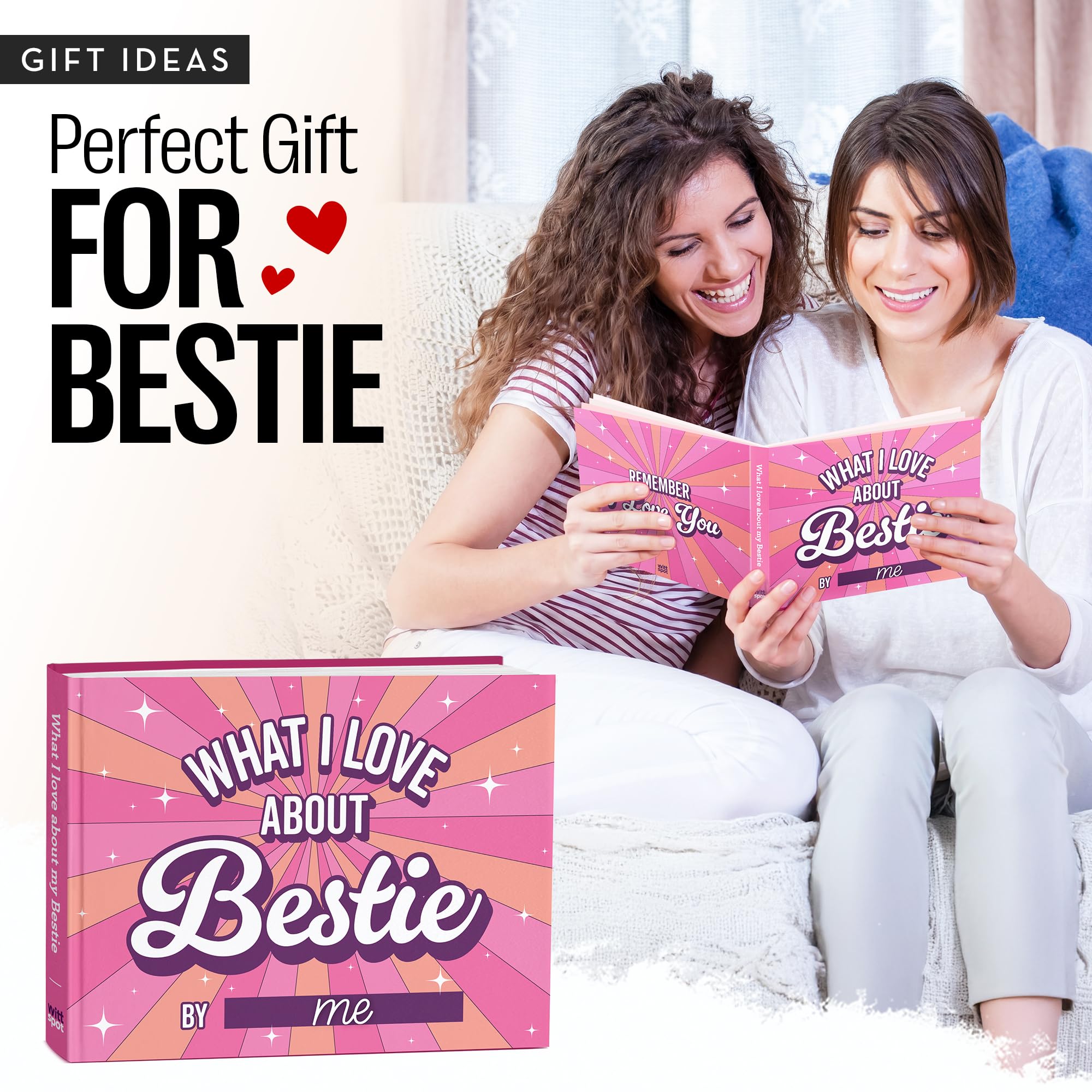 What I Love about Bestie - Regalo unico per le donne, regalo di amicizia per le donne, regalo di compleanno per la migliore amica, regalo di Natale personalizzato per i migliori amici diario da