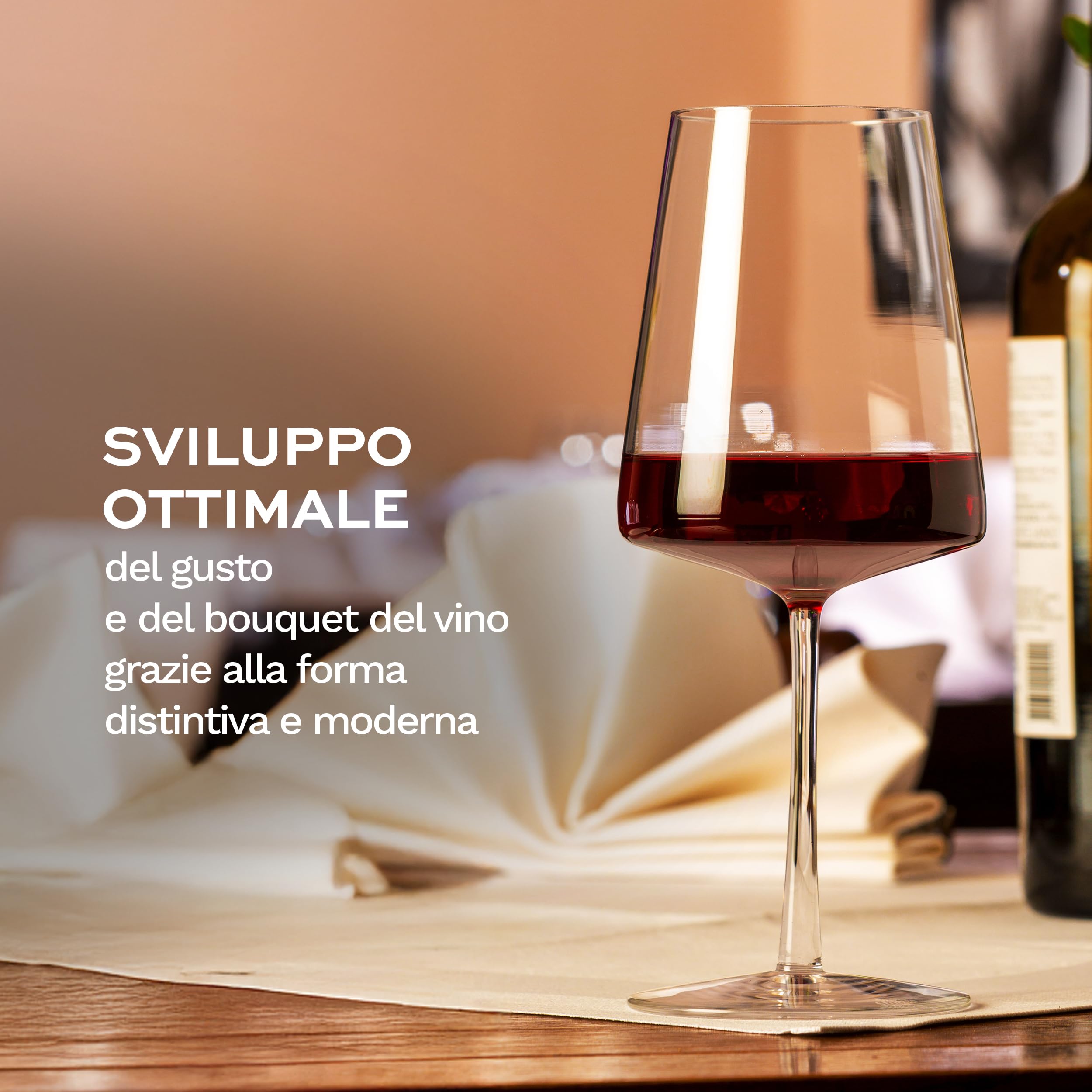 Stölzle Lausitz Calici Vino Rosso Power Set di 6, 520ml – Bicchieri di Qualità per Vini Corposi – Calici Moderni con Design Angolare per un Aroma Massimo – Resistenti e Lavabili in Lavastoviglie