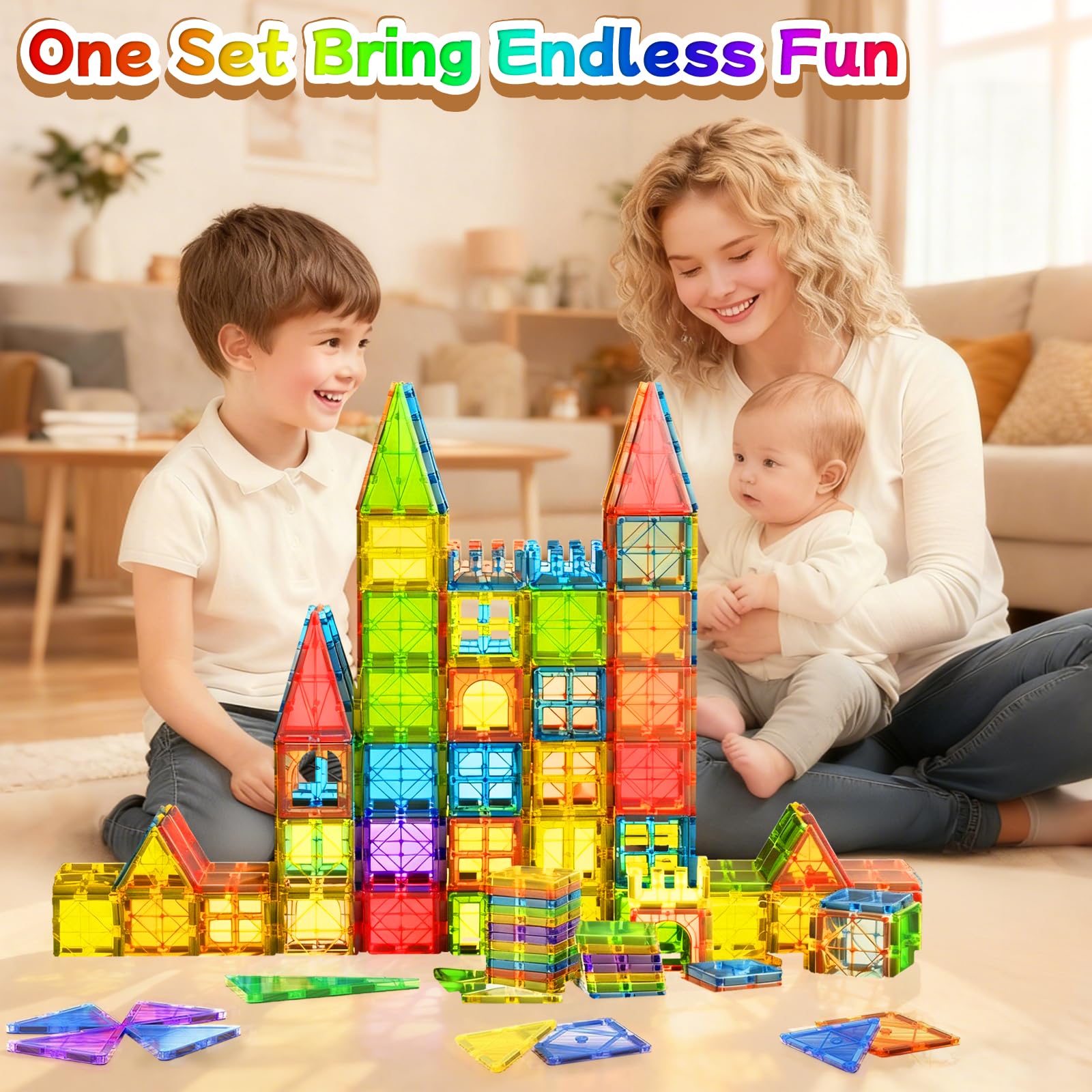 102PCS Bloques Construccion Magneticas Niños con 2 Coches Juguetes Regalo Niños Niñas 3 4 5 6 7 8+ Años Magnetic Tiles Blocks Creativo Educativos Juegos para Cumpleaños Navidad Nuevo Reyes Magos