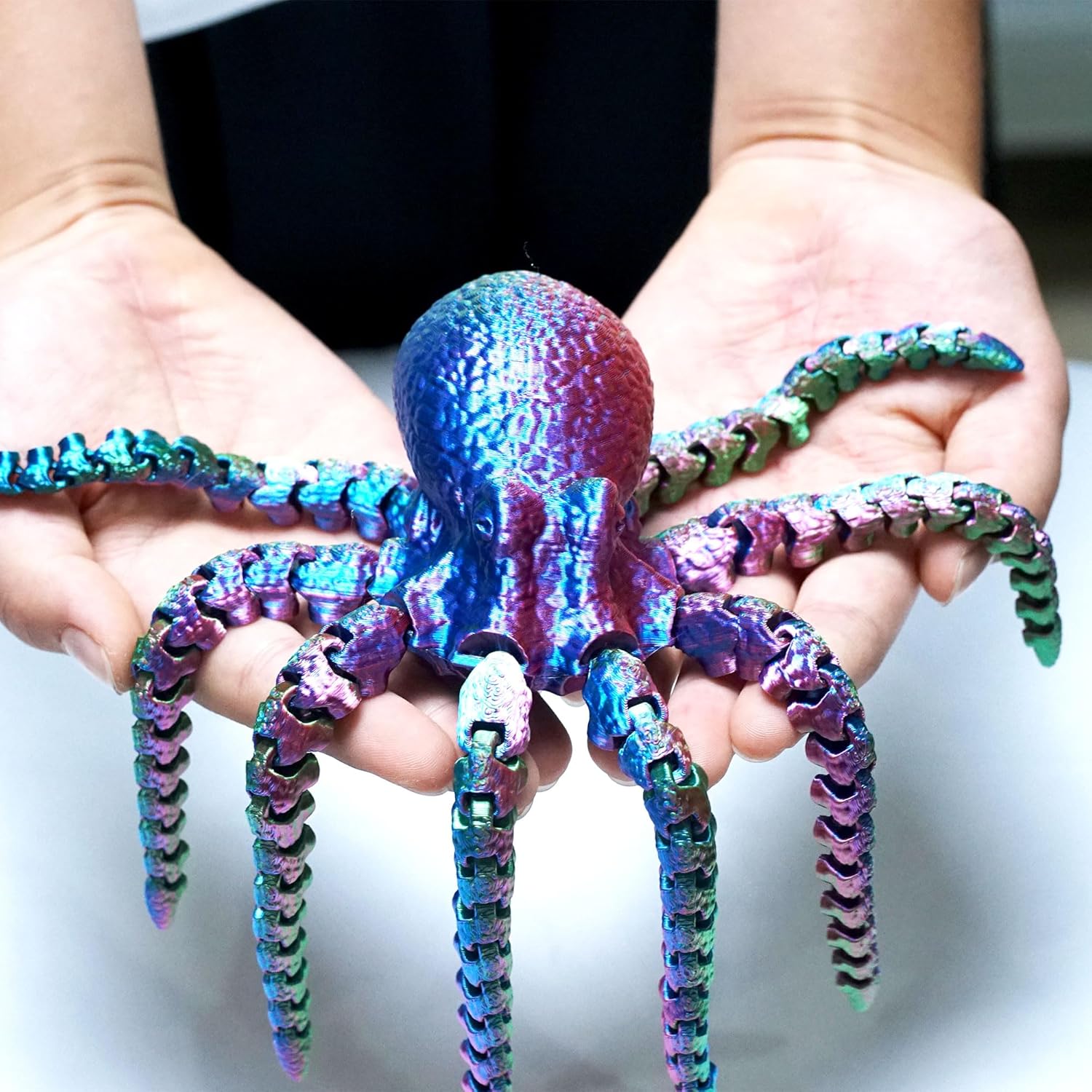 3D Printed Octopus,Articulated Models,Flexible Joint Animal Figurines, 3D Printing Stuff Cheap,Stress Relief, Fidget restlessness, ADHD Toys, Surprise Fantasy Gifts (Color) (RGB)