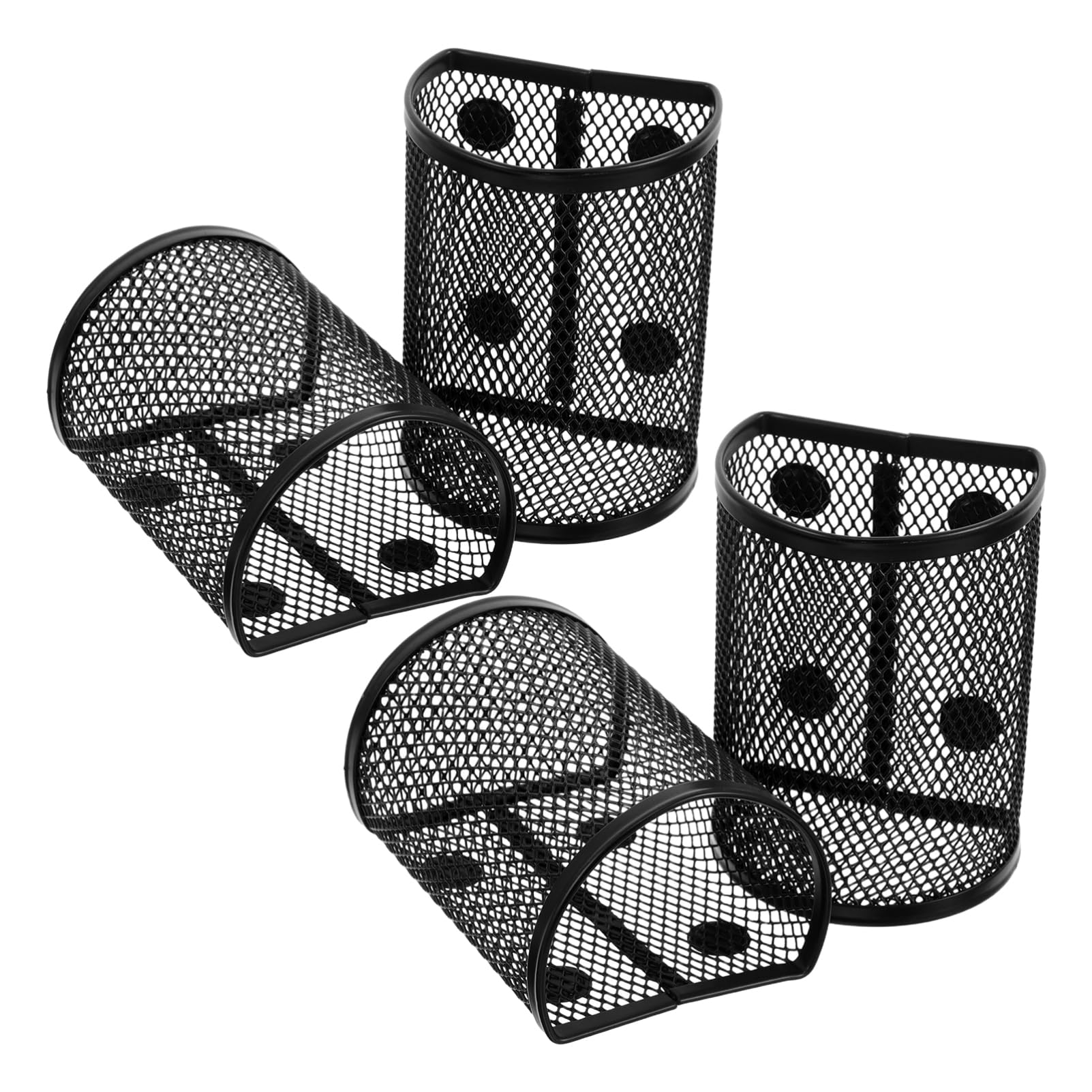 Porte-crayons magnétiques pour réfrigérateur et tableau blanc de bureau en fer noir