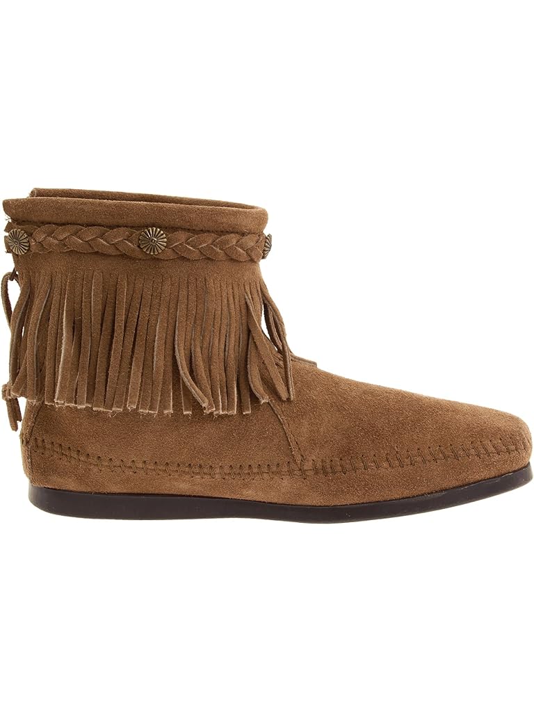 Taupe Minnetonka Hi-Top Back Zip Boot